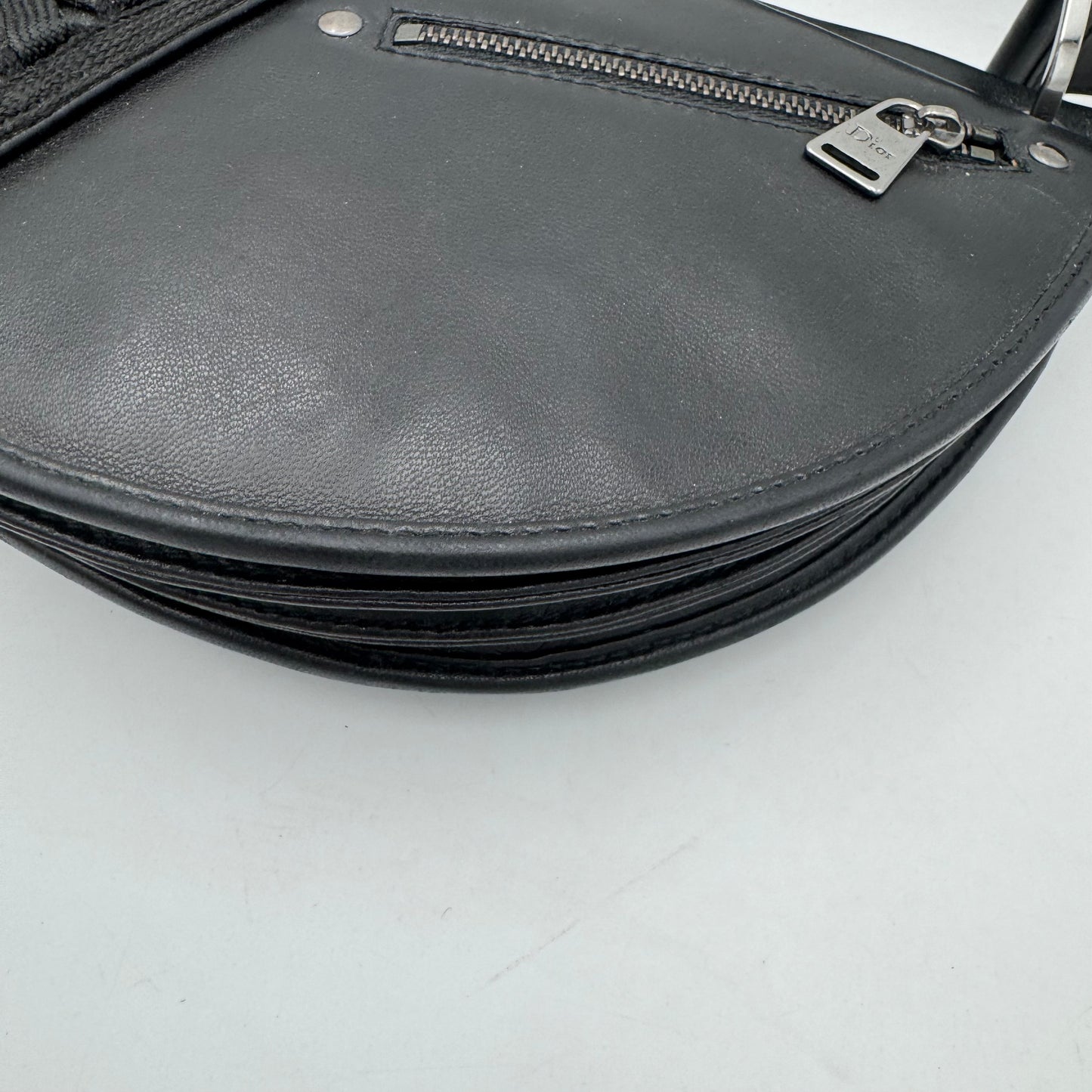 Christian Dior Black Leather Admit It Lune Corset Lace-Up Shoulder Bag