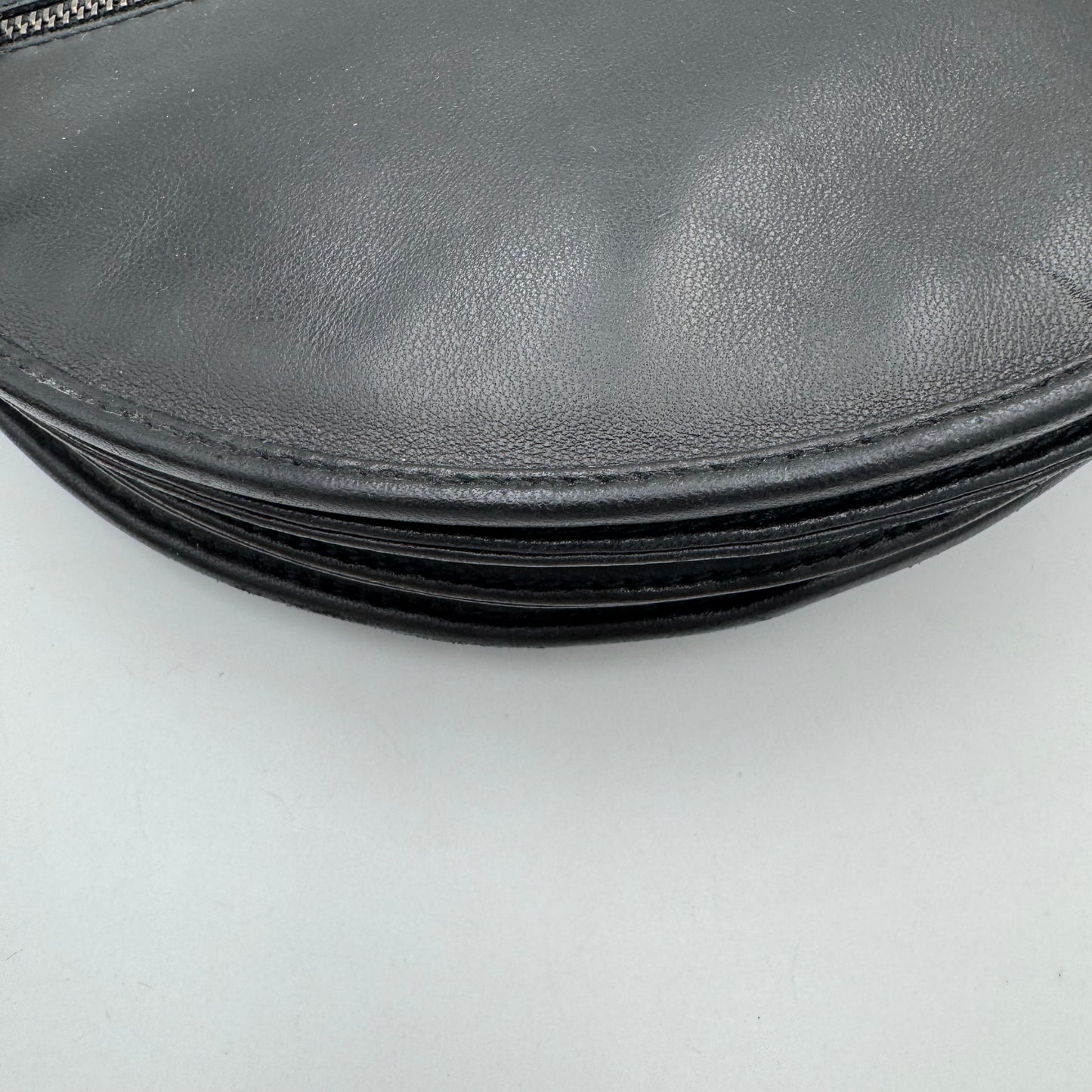 Christian Dior Black Leather Admit It Lune Corset Lace-Up Shoulder Bag