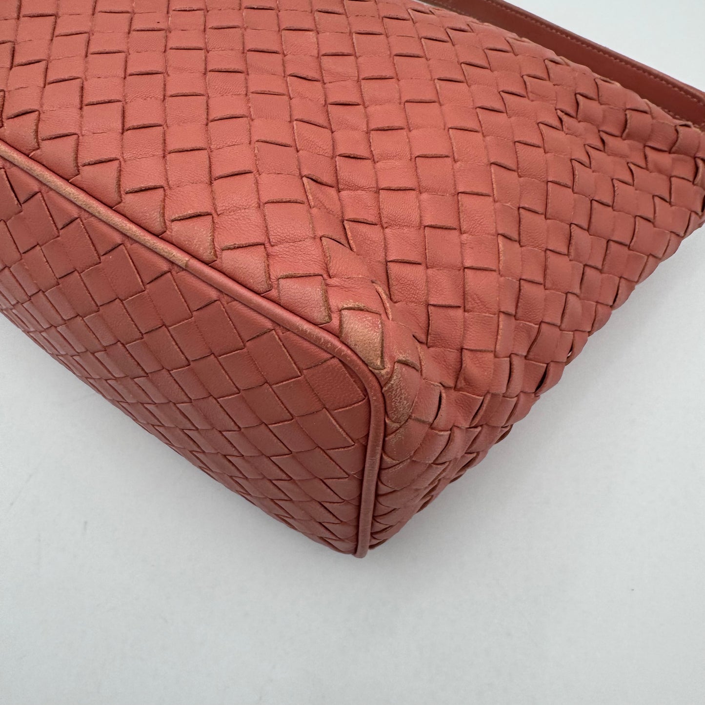 Bottega Veneta Coral Pink Intrecciato Hobo Shoulder Bag