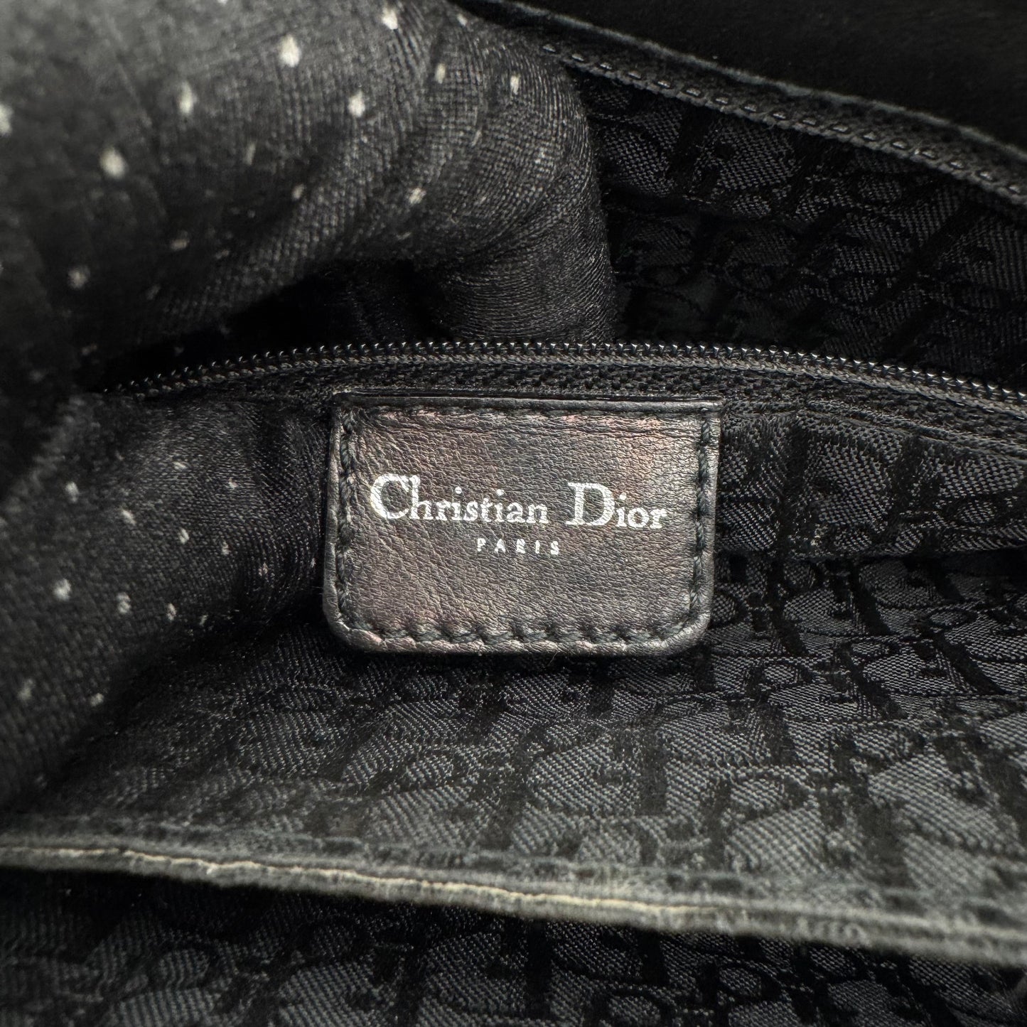 Christian Dior Black Leather Admit It Lune Corset Lace-Up Shoulder Bag