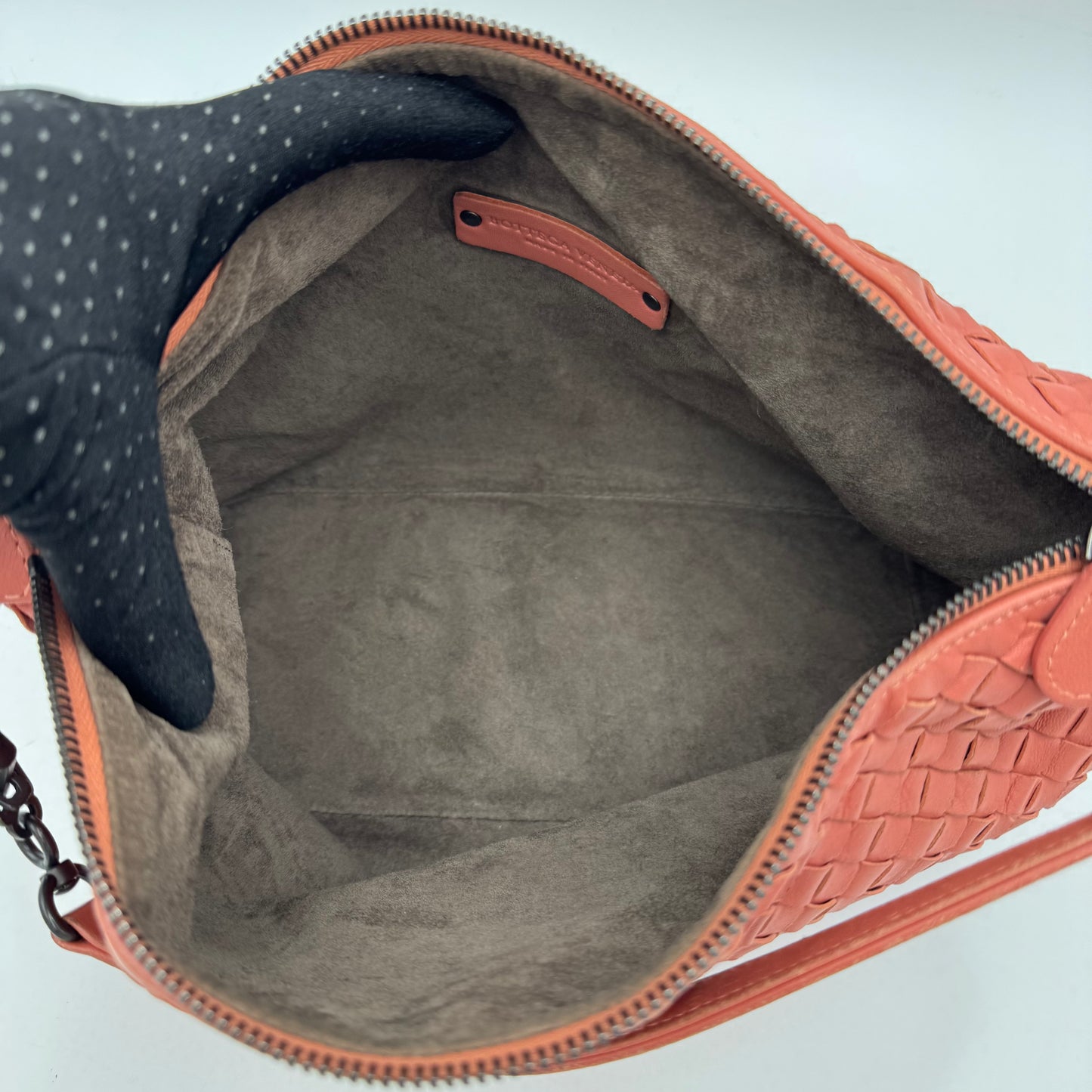 Bottega Veneta Coral Pink Intrecciato Hobo Shoulder Bag