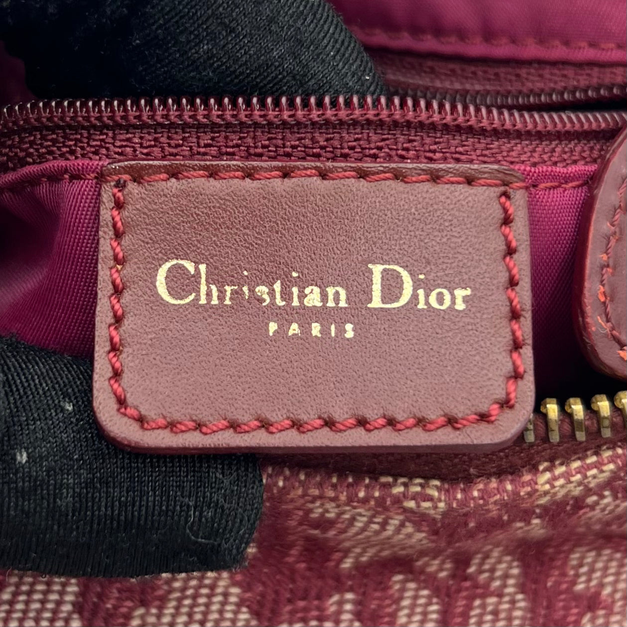 Christian Dior Burgundy Oblique Canvas Mini Boston GHW
