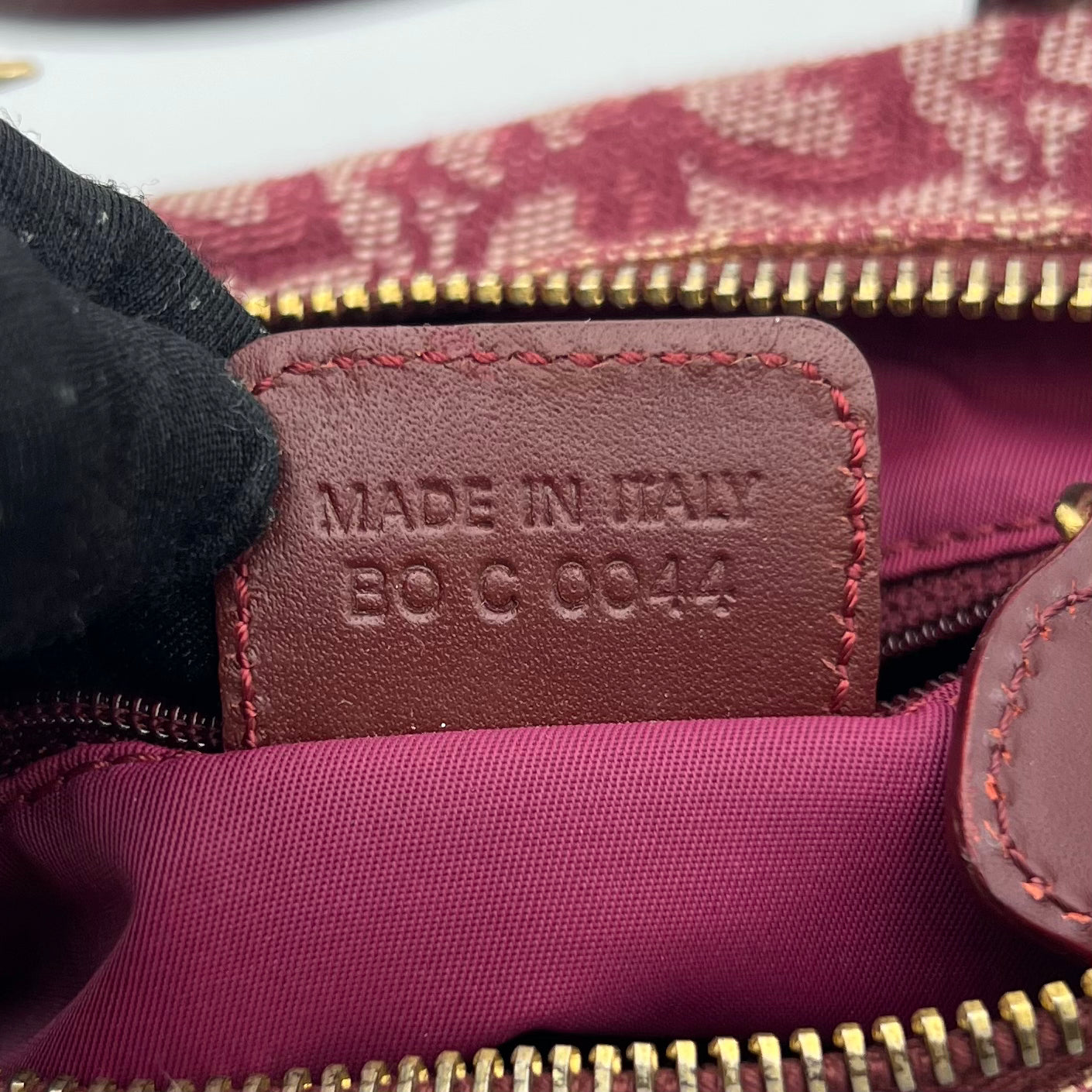 Christian Dior Burgundy Oblique Canvas Mini Boston GHW