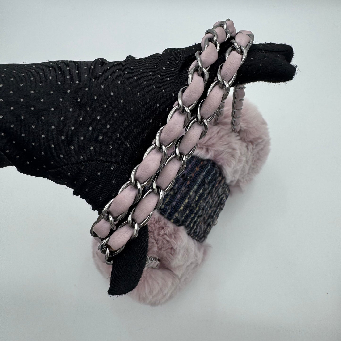 Chanel Purple Fur Tweed Single Flap
