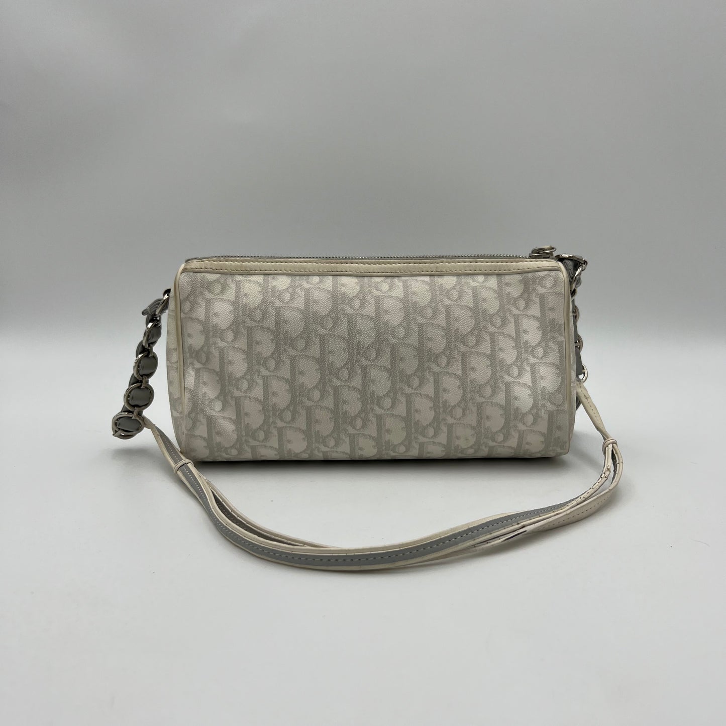 Christian Dior Gray White Romantique Trotter Heart Lock Shoulder Sling Bag