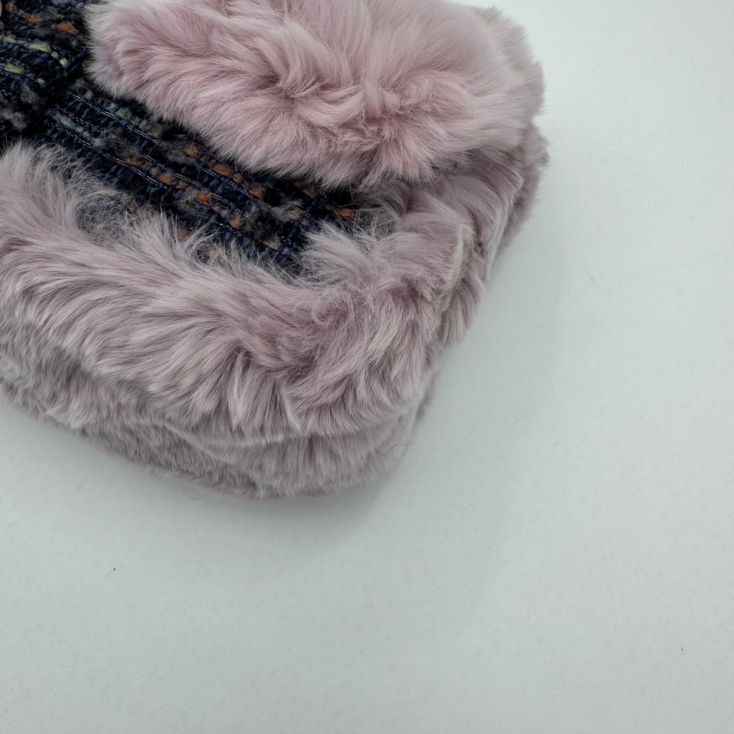 Chanel Purple Fur Tweed Single Flap