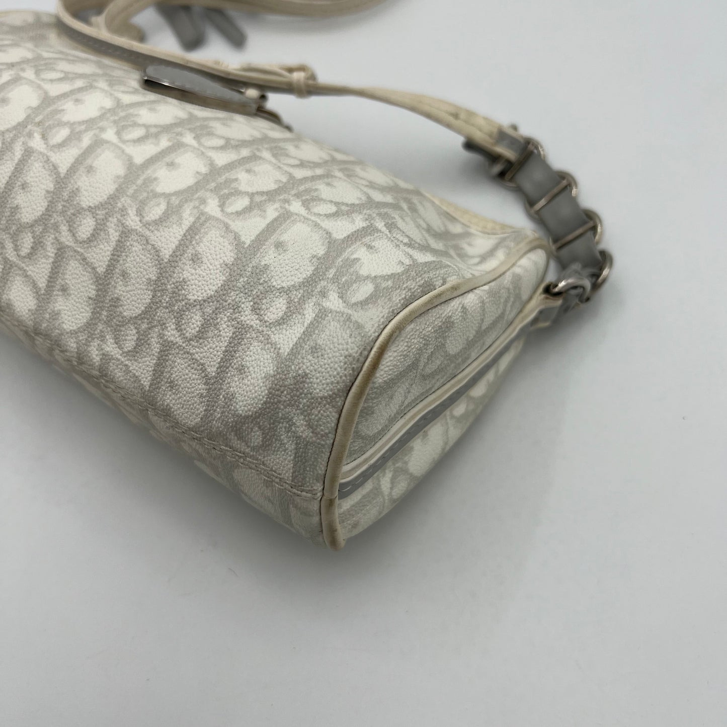 Christian Dior Gray White Romantique Trotter Heart Lock Shoulder Sling Bag