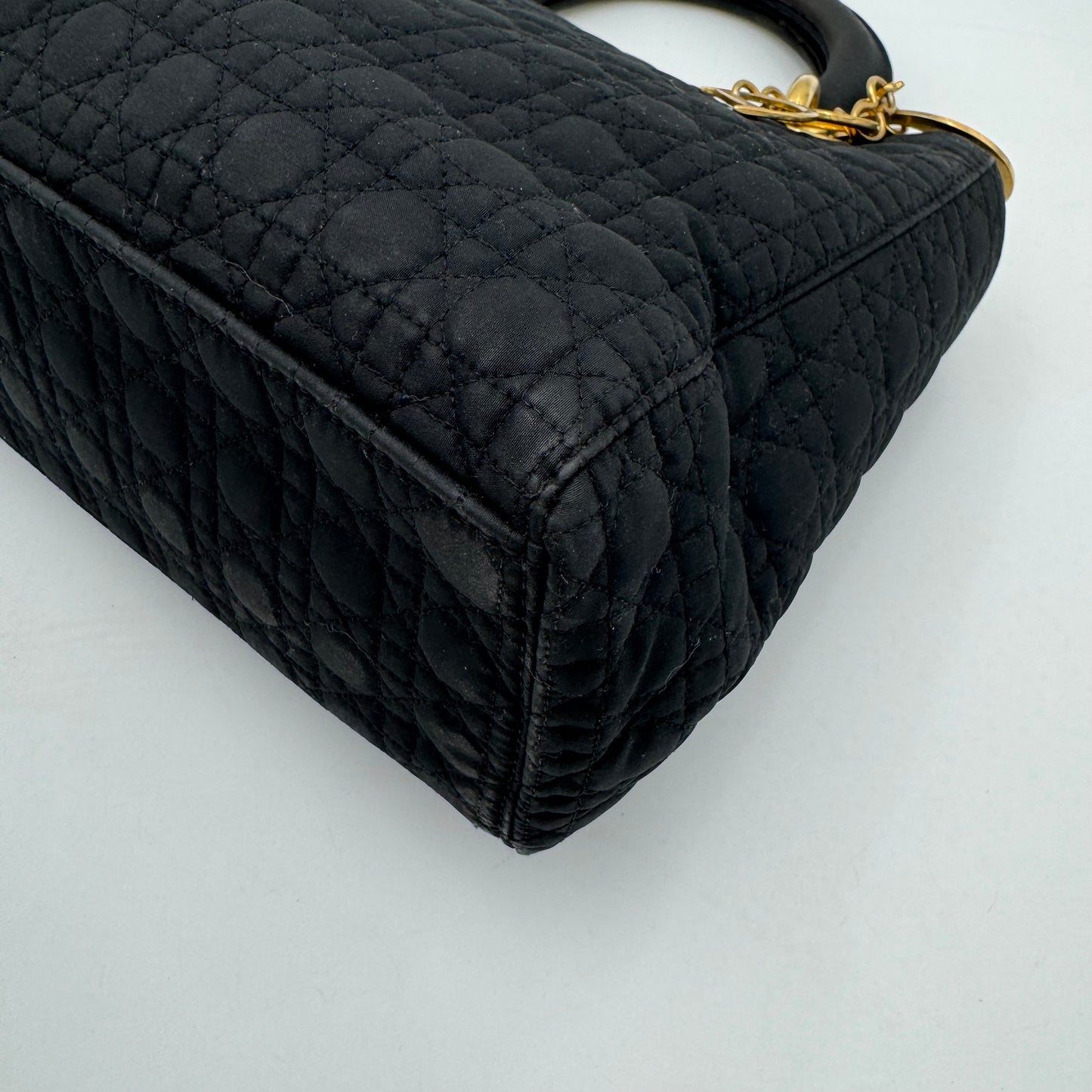 Christian Dior Black Nylon Cannage Lady Dior GHW