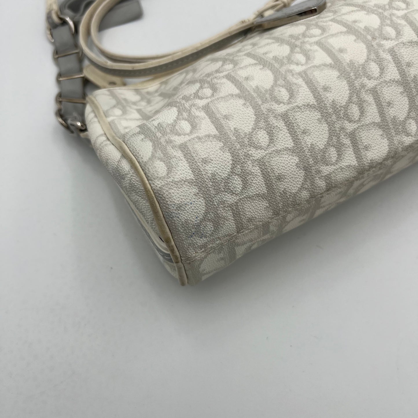 Christian Dior Gray White Romantique Trotter Heart Lock Shoulder Sling Bag