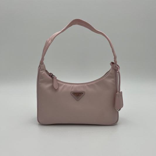 Prada Alabaster Pink Nylon Re-Edition 2000 Mini Hobo Bag