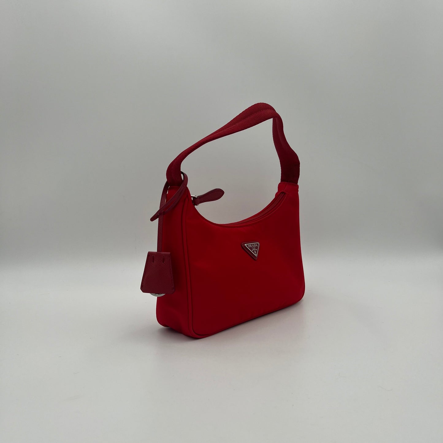 Prada Red Nylon Re-Edition 2000 Mini Hobo Bag