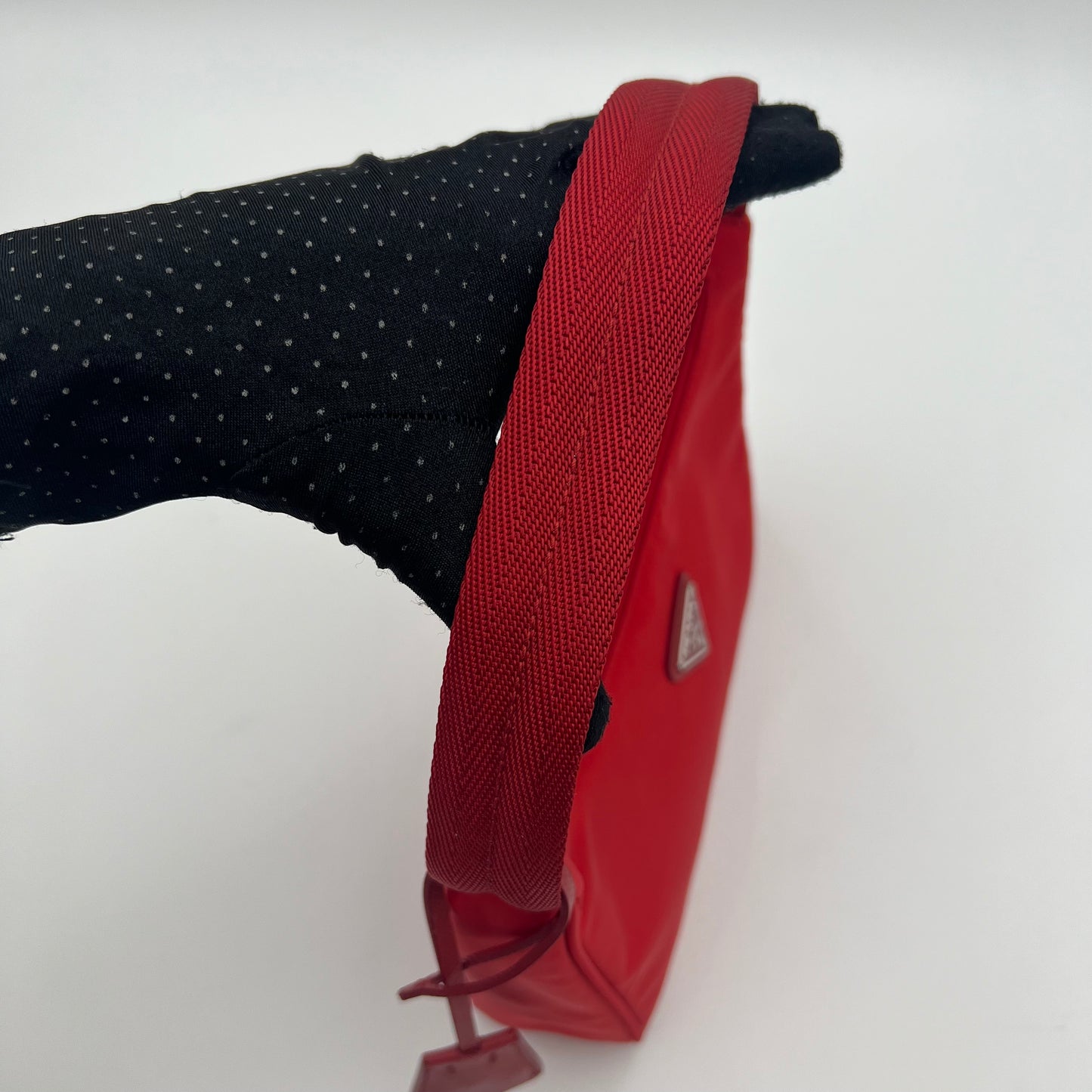 Prada Red Nylon Re-Edition 2000 Mini Hobo Bag
