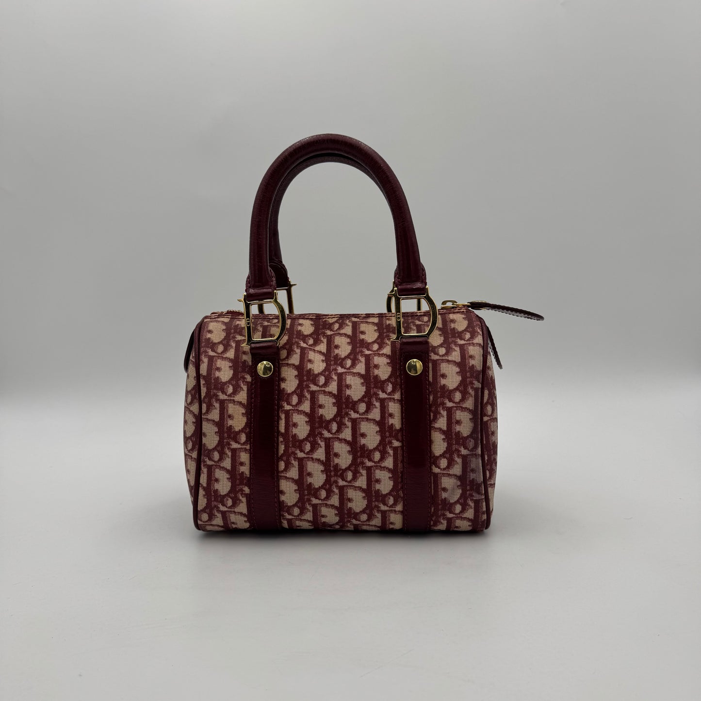 Christian Dior Burgundy Oblique PVC Mini Boston