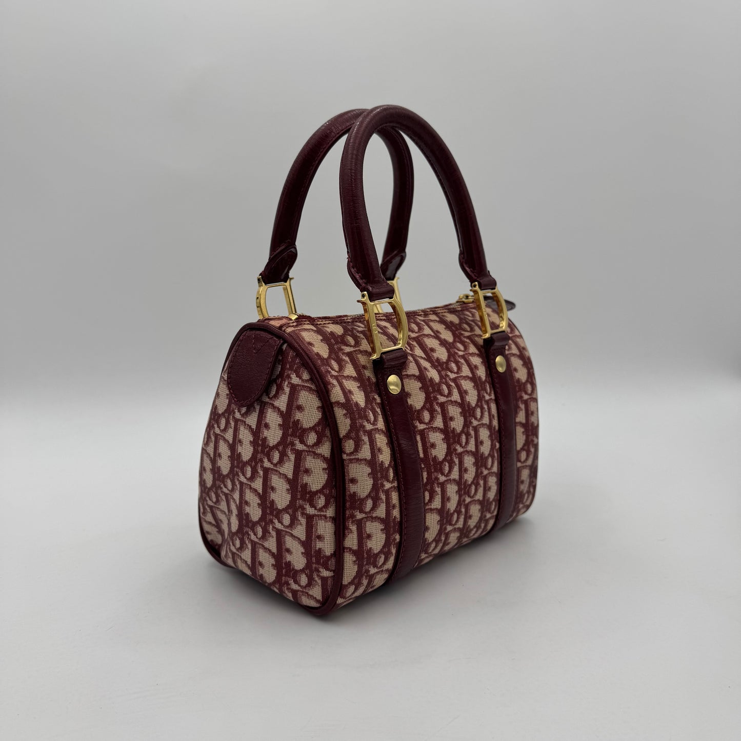 Christian Dior Burgundy Oblique PVC Mini Boston