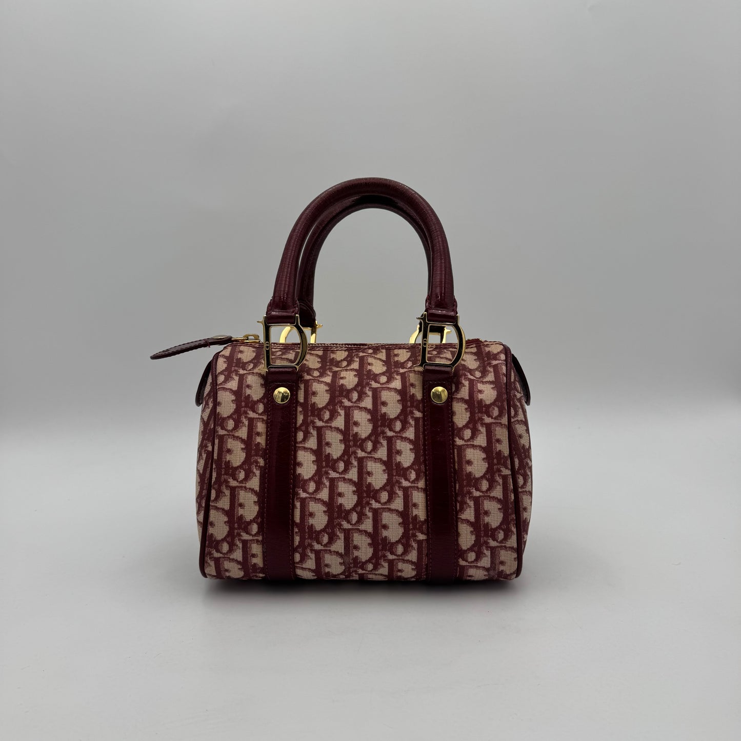 Christian Dior Burgundy Oblique PVC Mini Boston