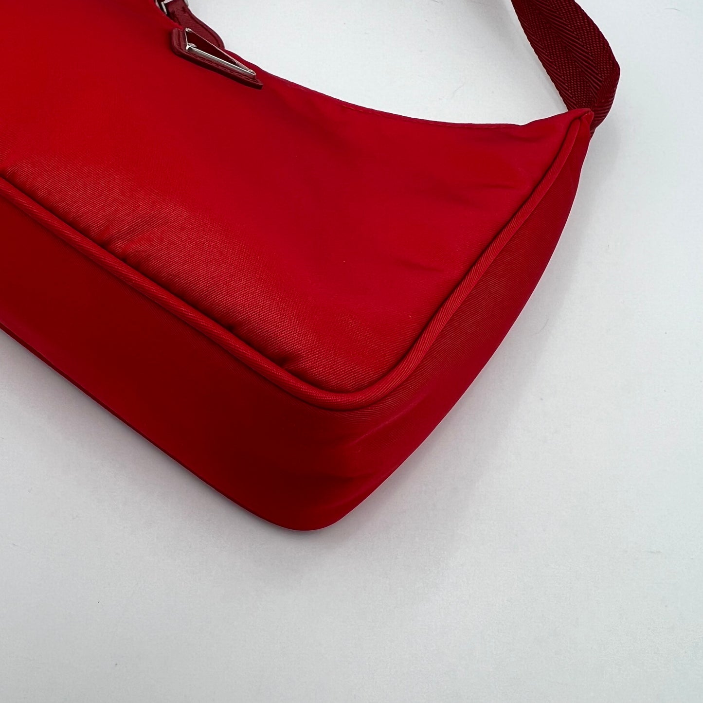 Prada Red Nylon Re-Edition 2000 Mini Hobo Bag