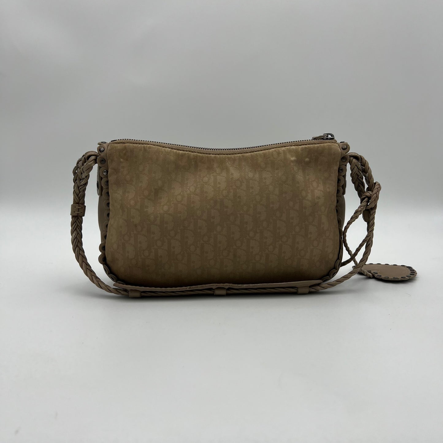 Christian Dior Beige Trotter Heart Charm Ethnic Shoulder Bag