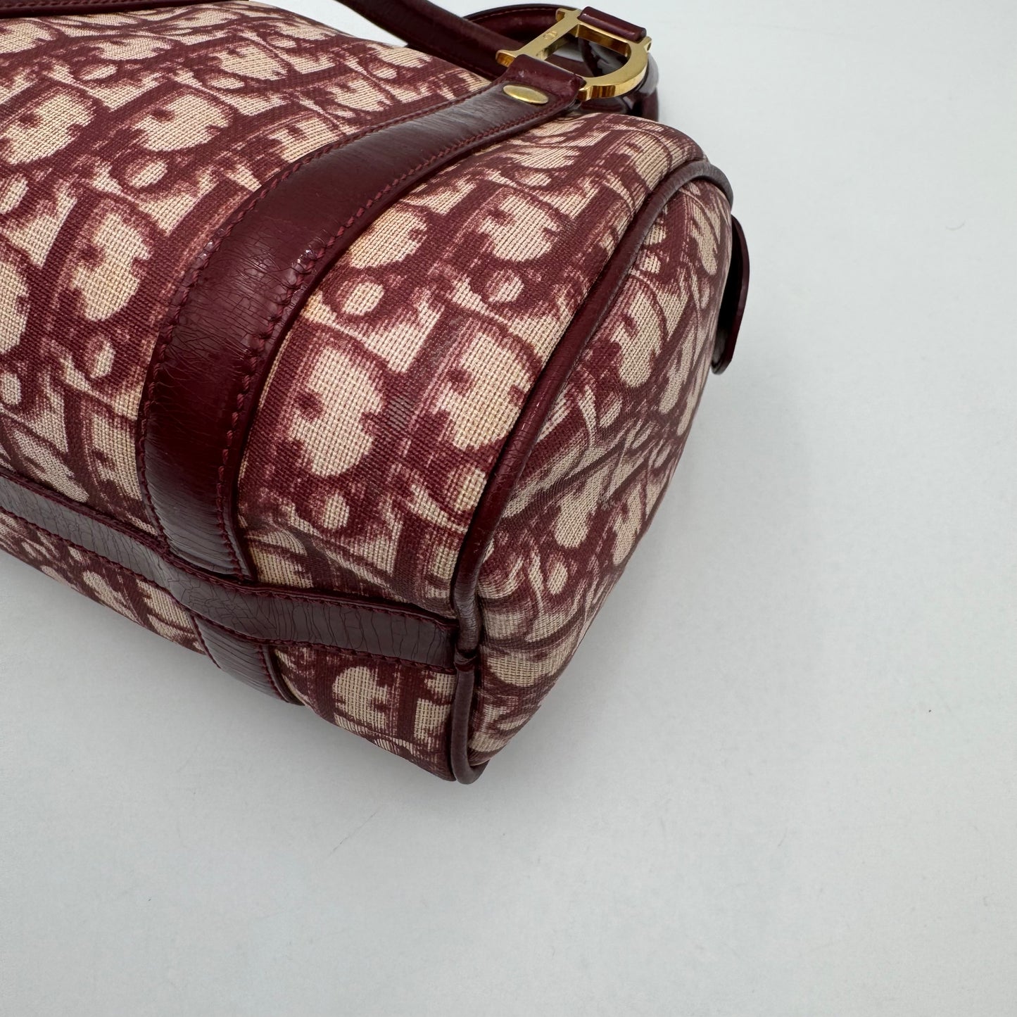 Christian Dior Burgundy Oblique PVC Mini Boston