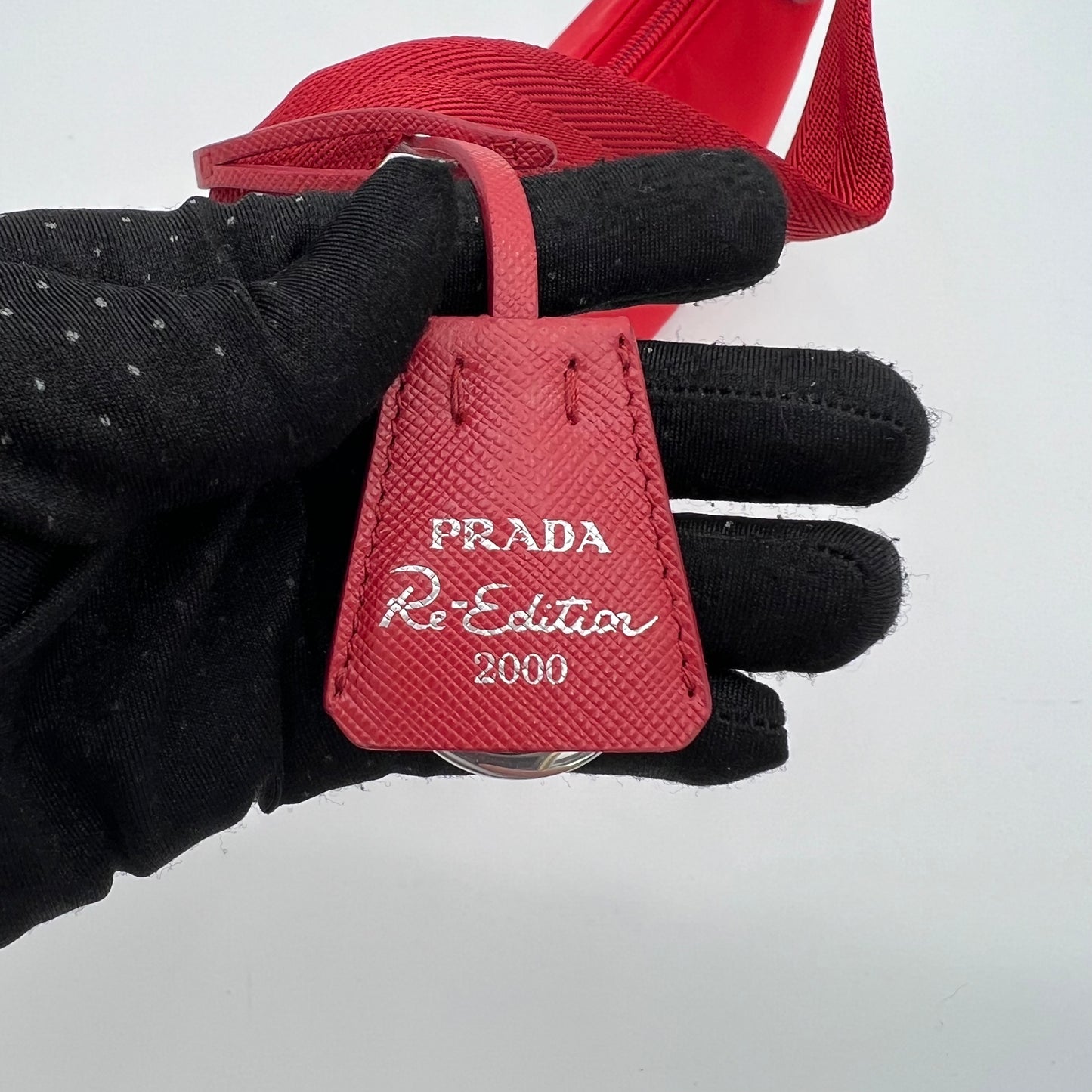 Prada Red Nylon Re-Edition 2000 Mini Hobo Bag