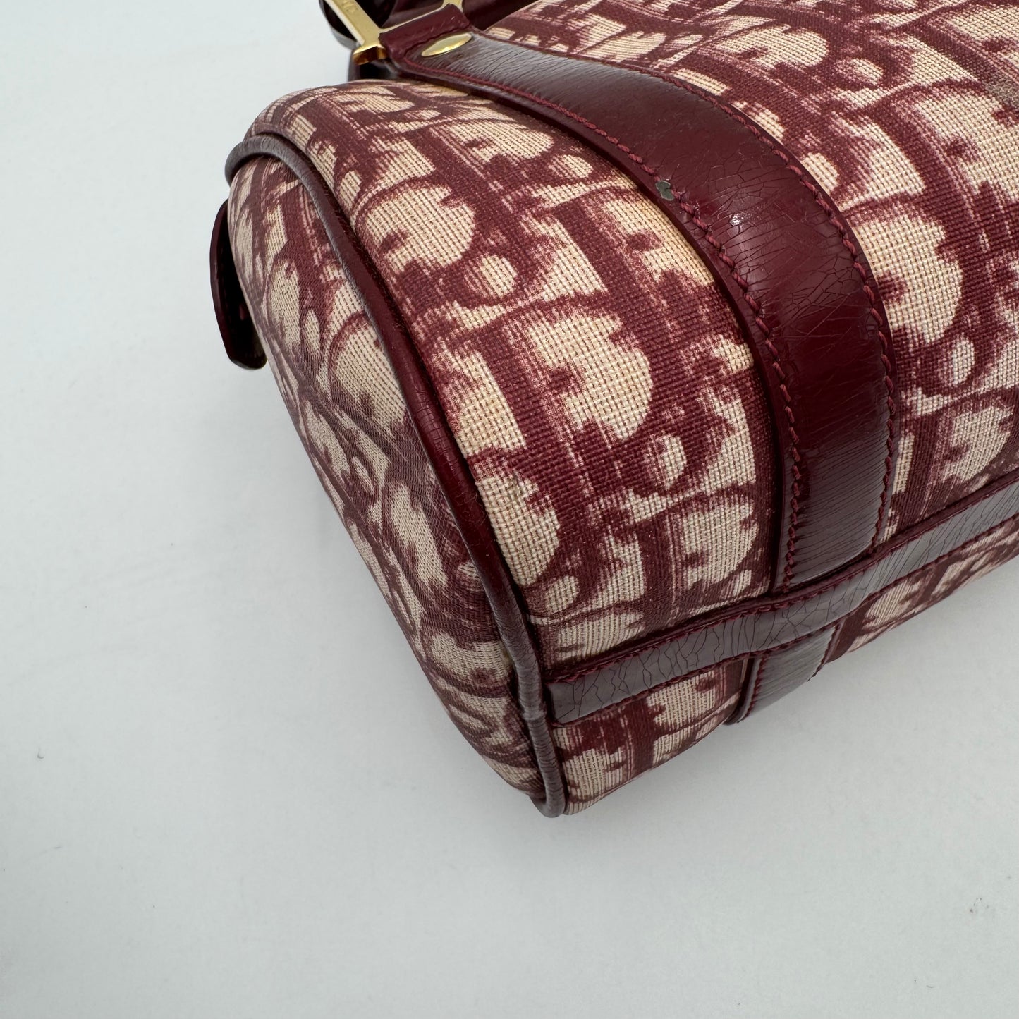 Christian Dior Burgundy Oblique PVC Mini Boston