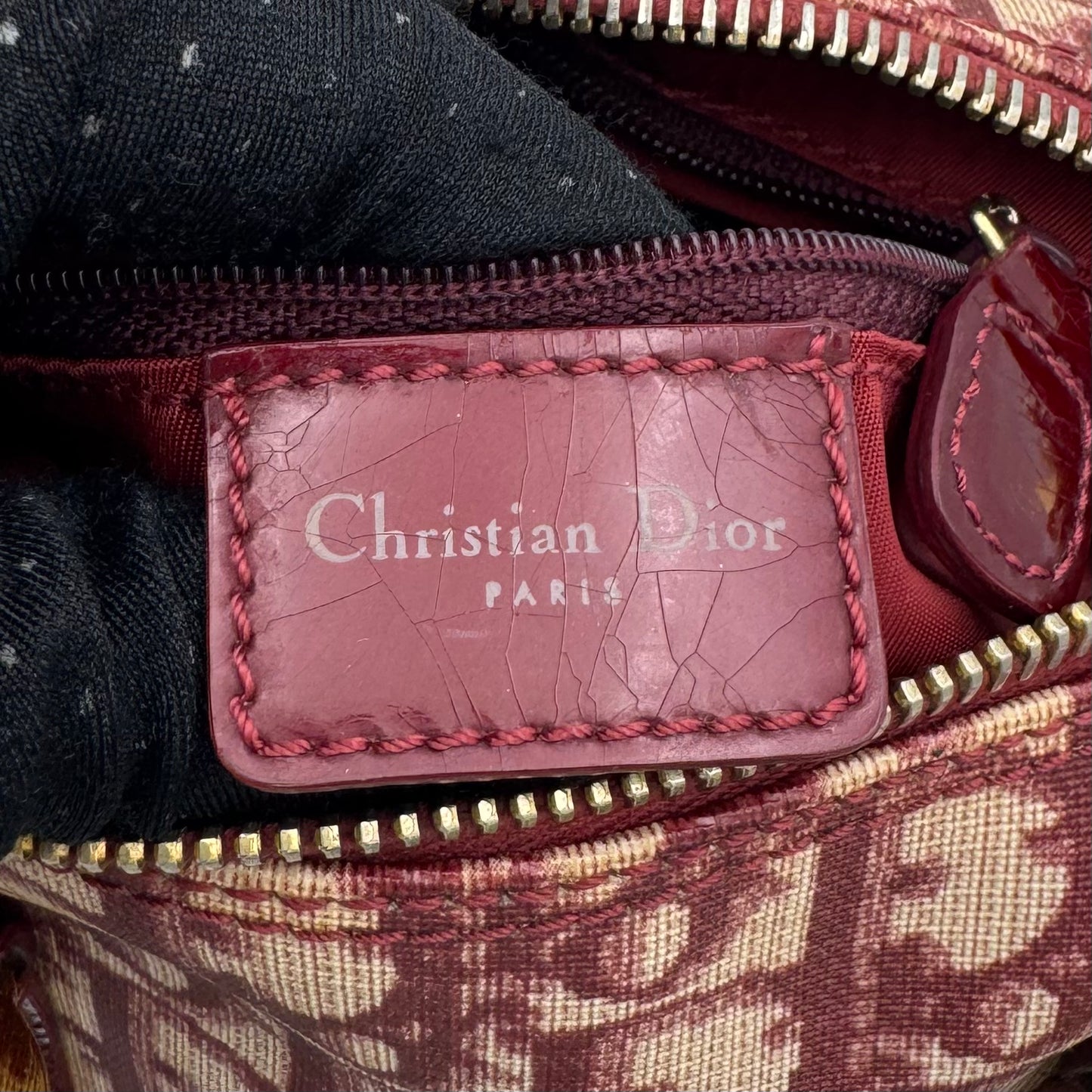 Christian Dior Burgundy Oblique PVC Mini Boston