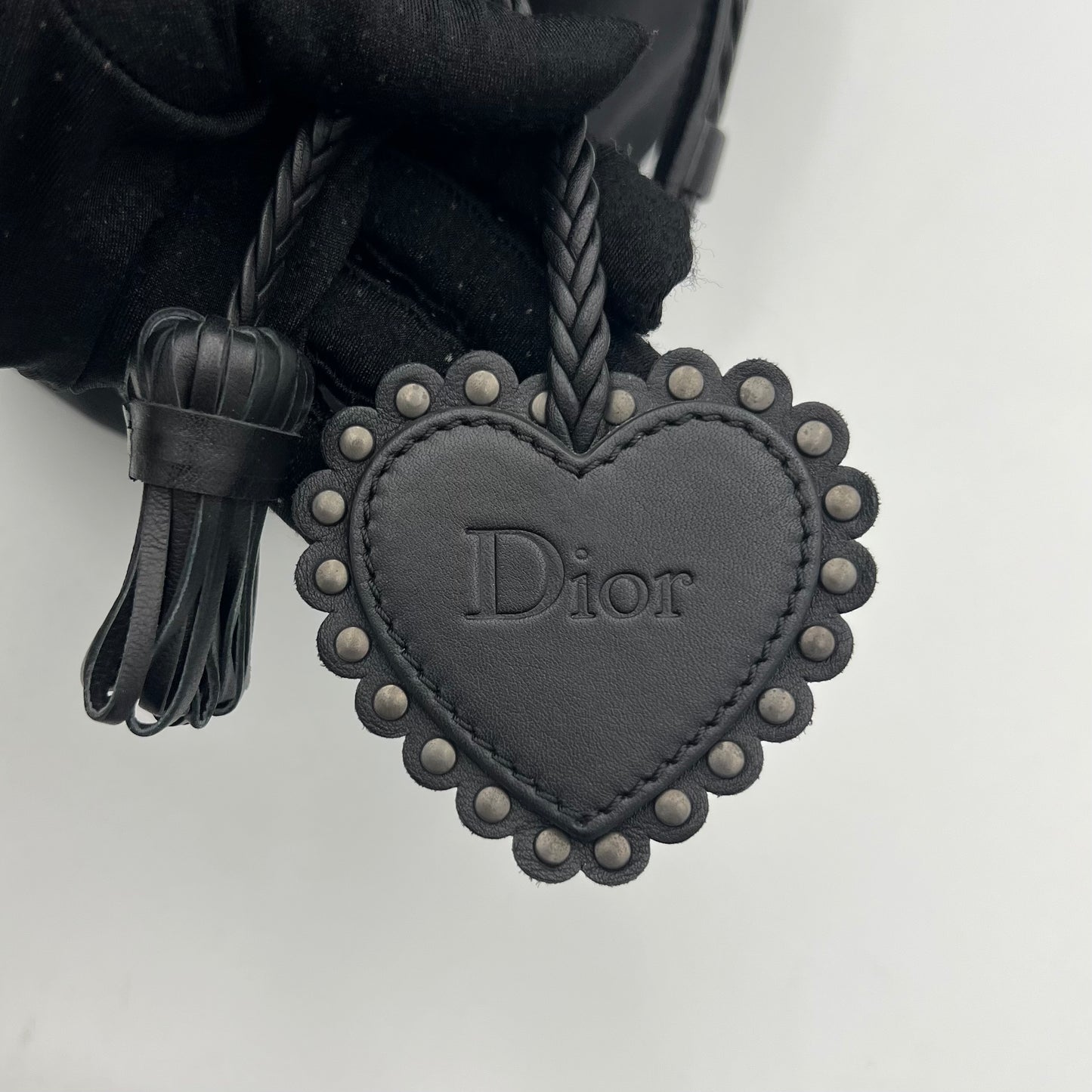 Christian Dior Black Trotter Canvas and Leather Ethnic Flap Shoulder Bag