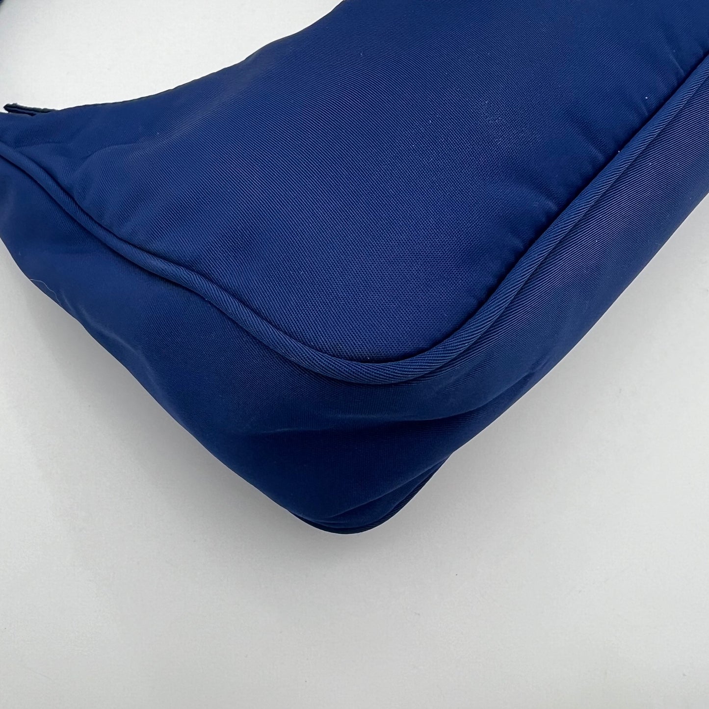 Prada Royal Blue Nylon Mini Hobo Baguette
