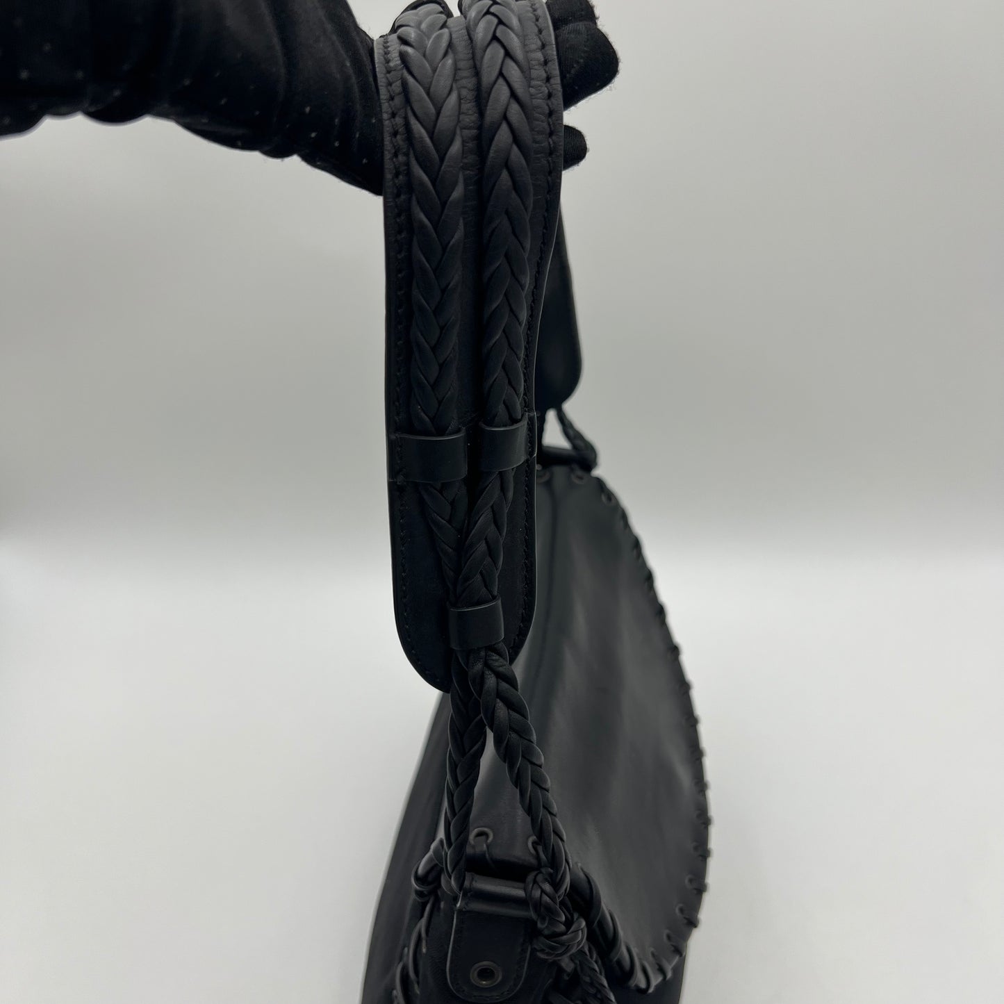 Christian Dior Black Trotter Canvas and Leather Ethnic Flap Shoulder Bag