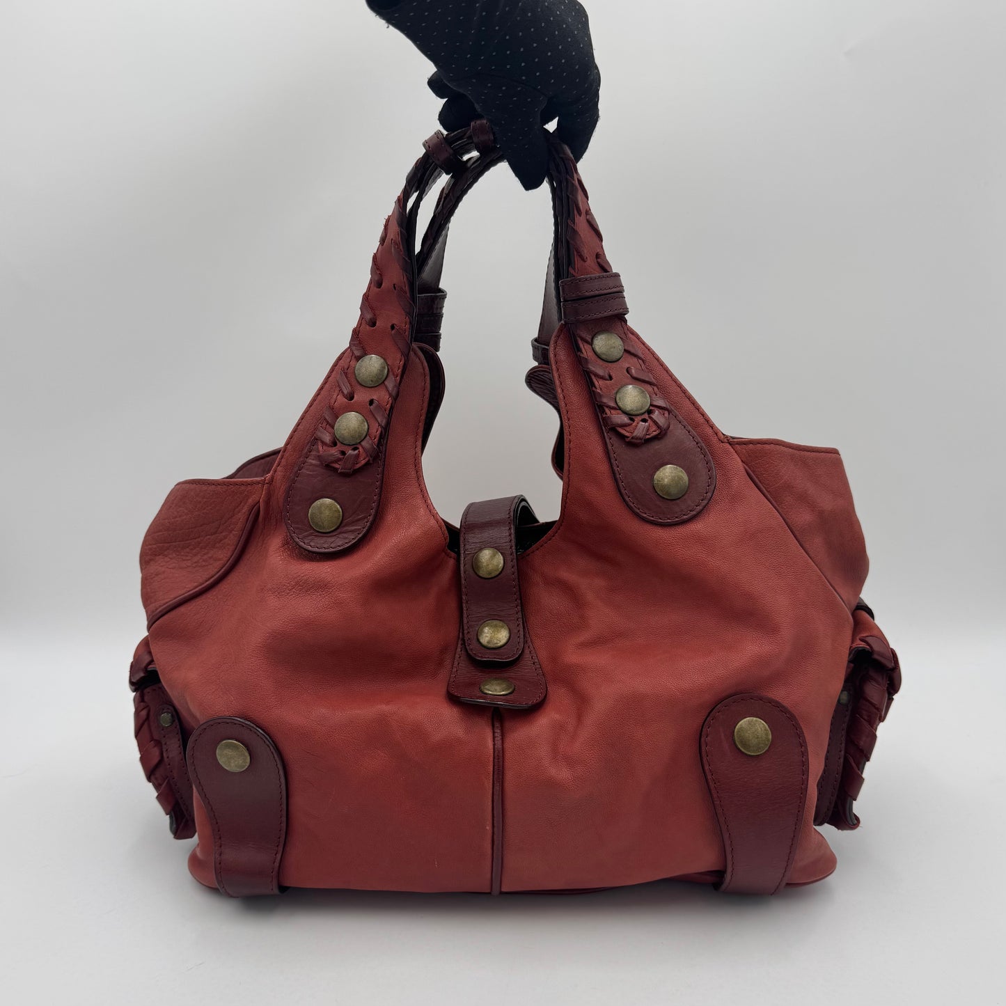 Chloe Burgundy Leather Large Silverado
