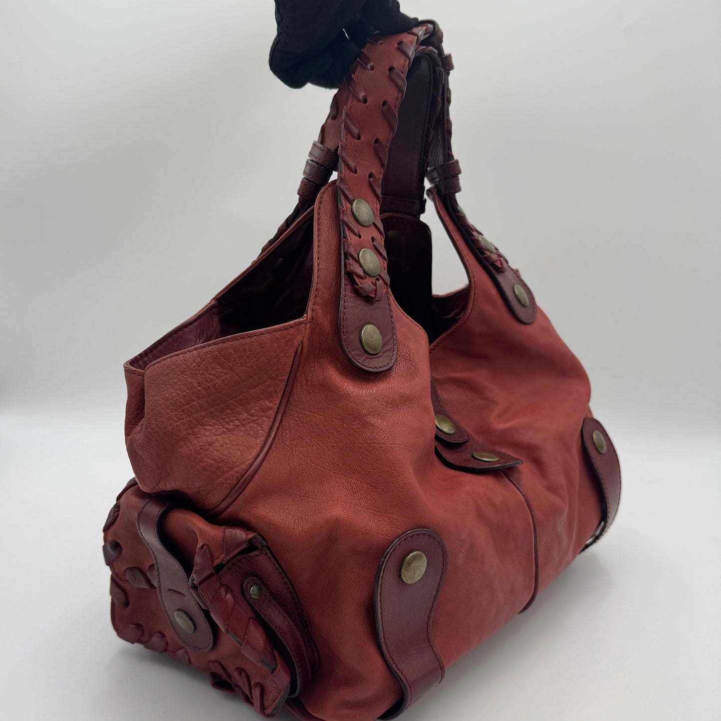 Chloe Burgundy Leather Large Silverado
