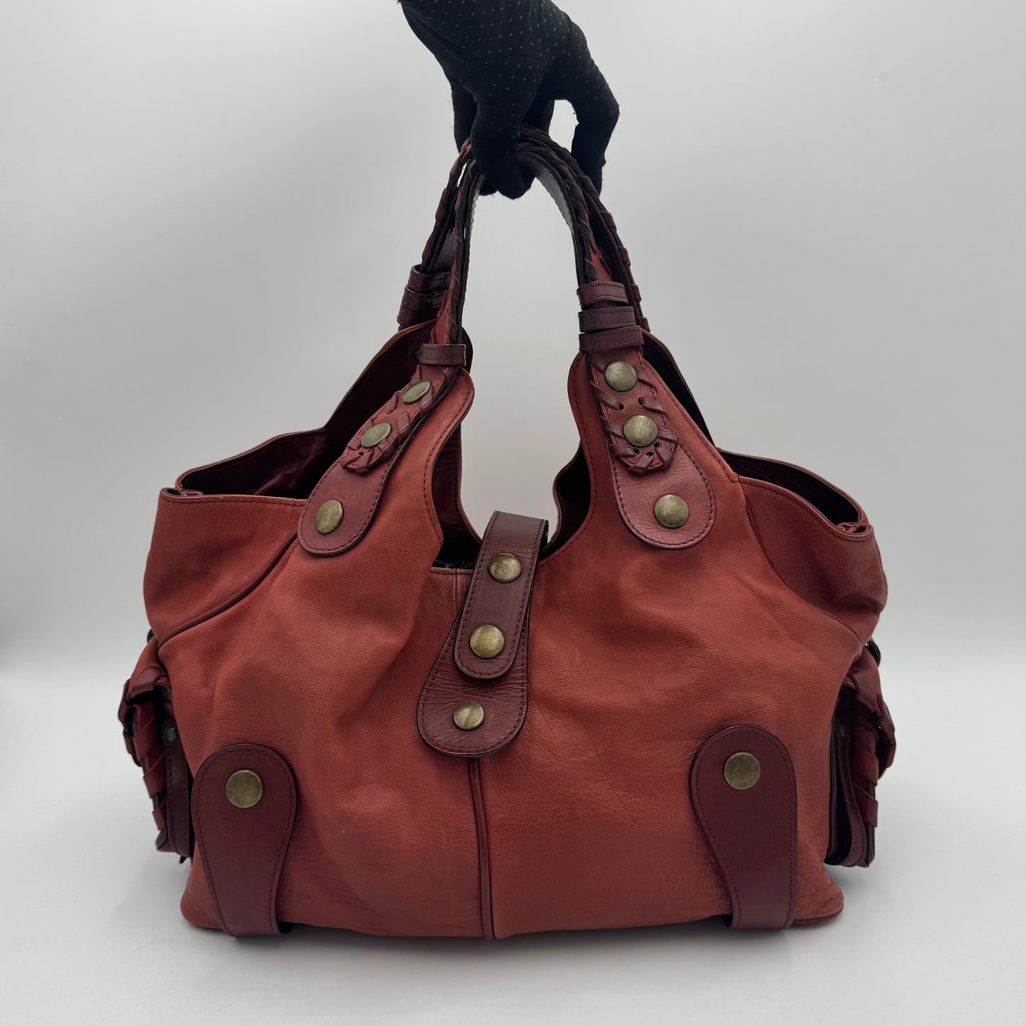Chloe Burgundy Leather Large Silverado