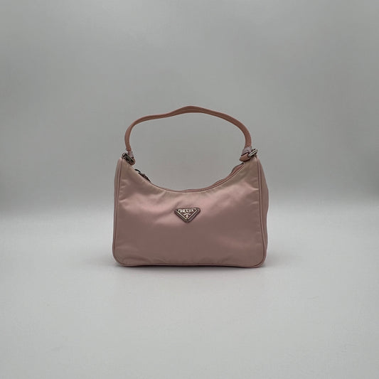 Prada Alabaster Pink Nylon Re-Edition 2000 Mini Hobo Bag