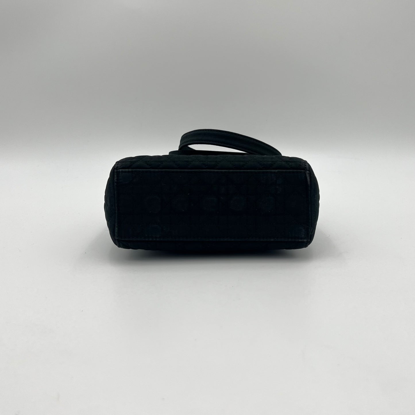 Christian Dior Black Nylon Cannage Mini Lady Dior with Long Strap GHW