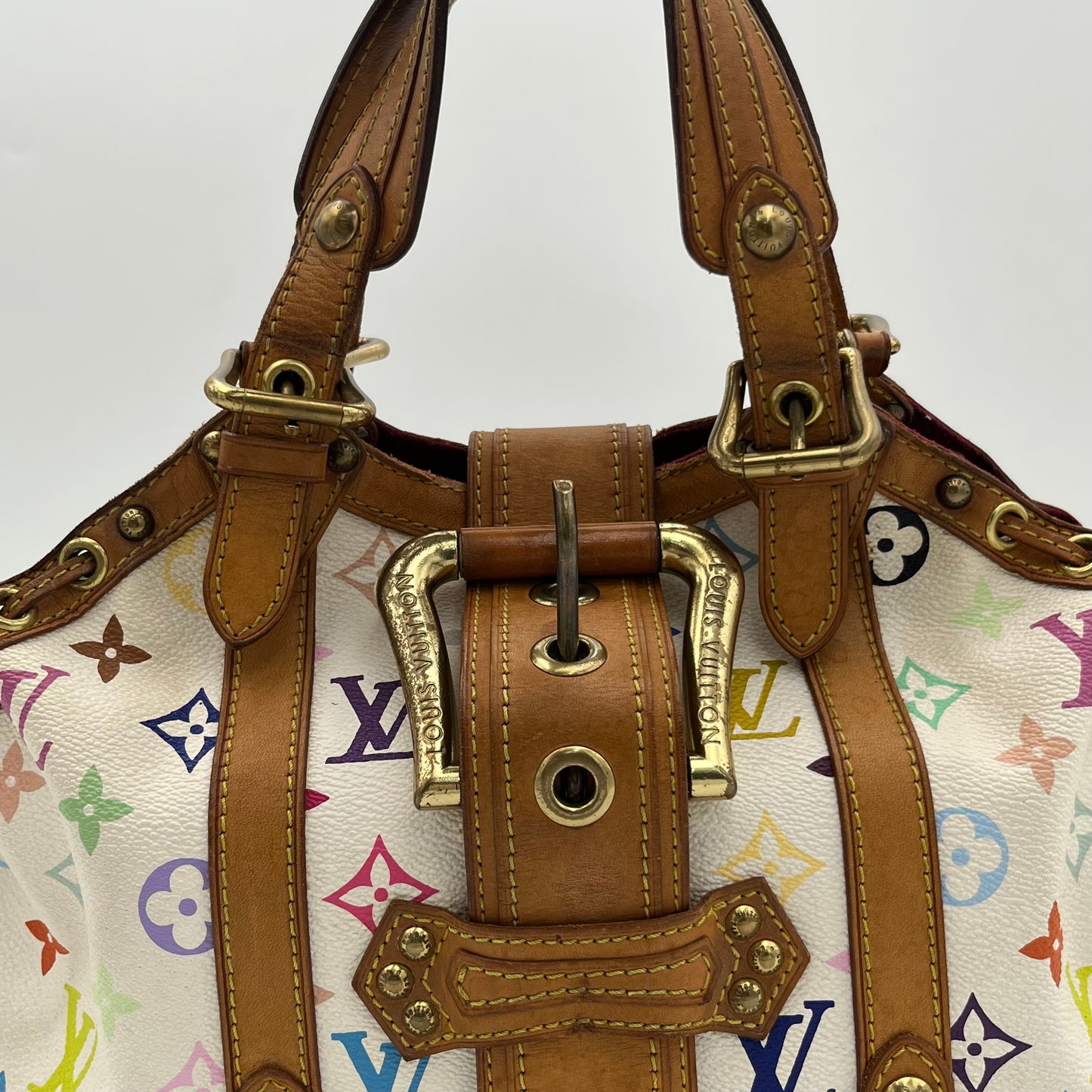 LV White Multicolor Theda PM