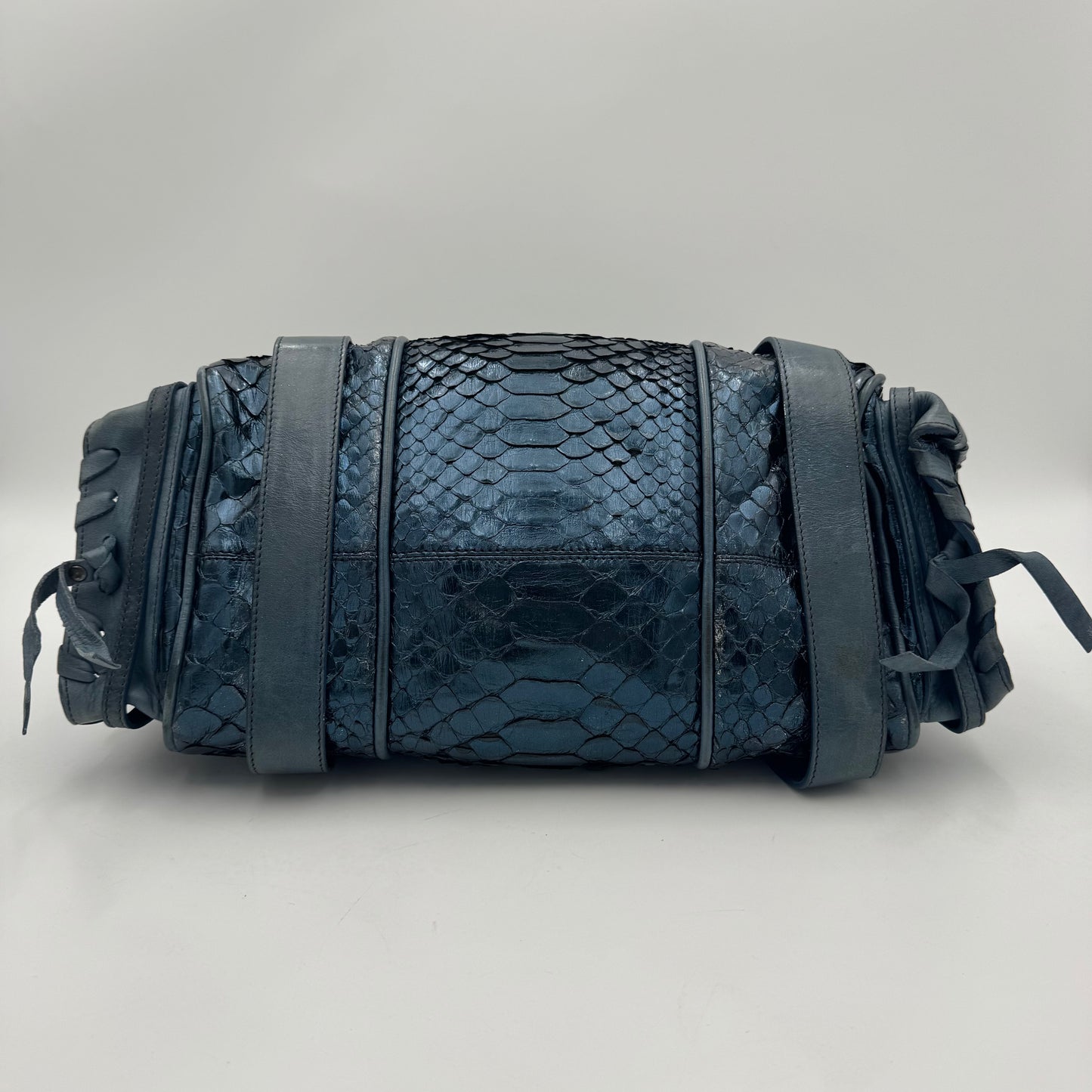 Chloe Blue Metallic Python Leather Silverado