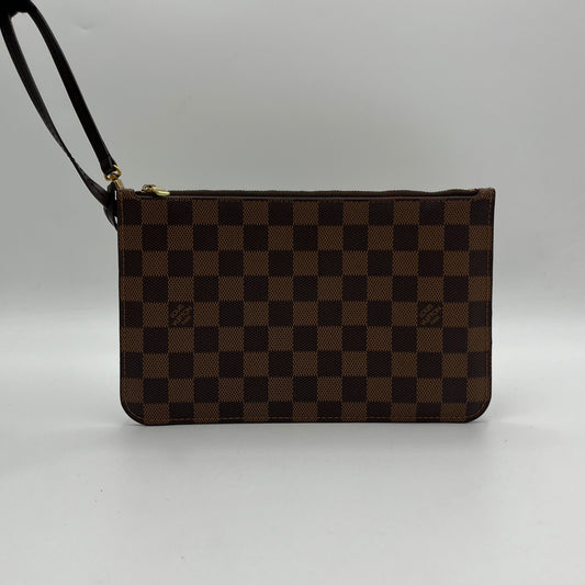 LV Damier Ebene Neverfull Pochette Wristlet Clutch