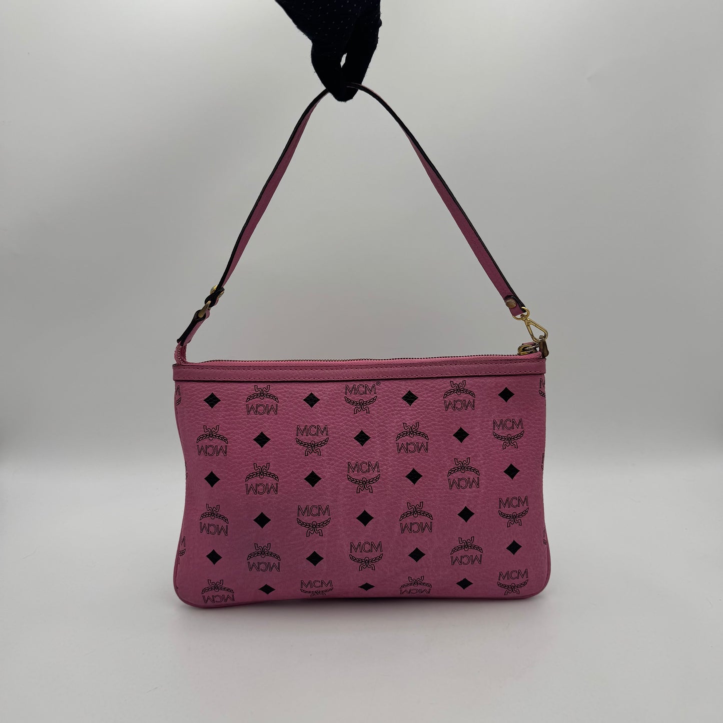 MCM Pink Visetos Pouch Shoulder Bag
