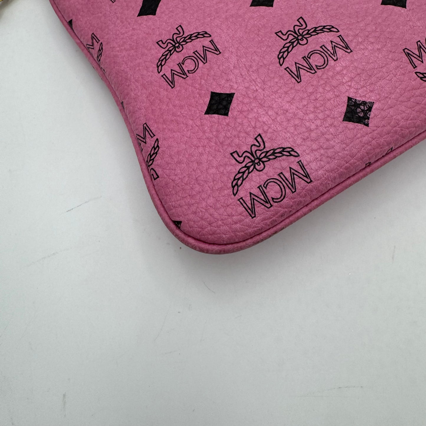 MCM Pink Visetos Pouch Shoulder Bag