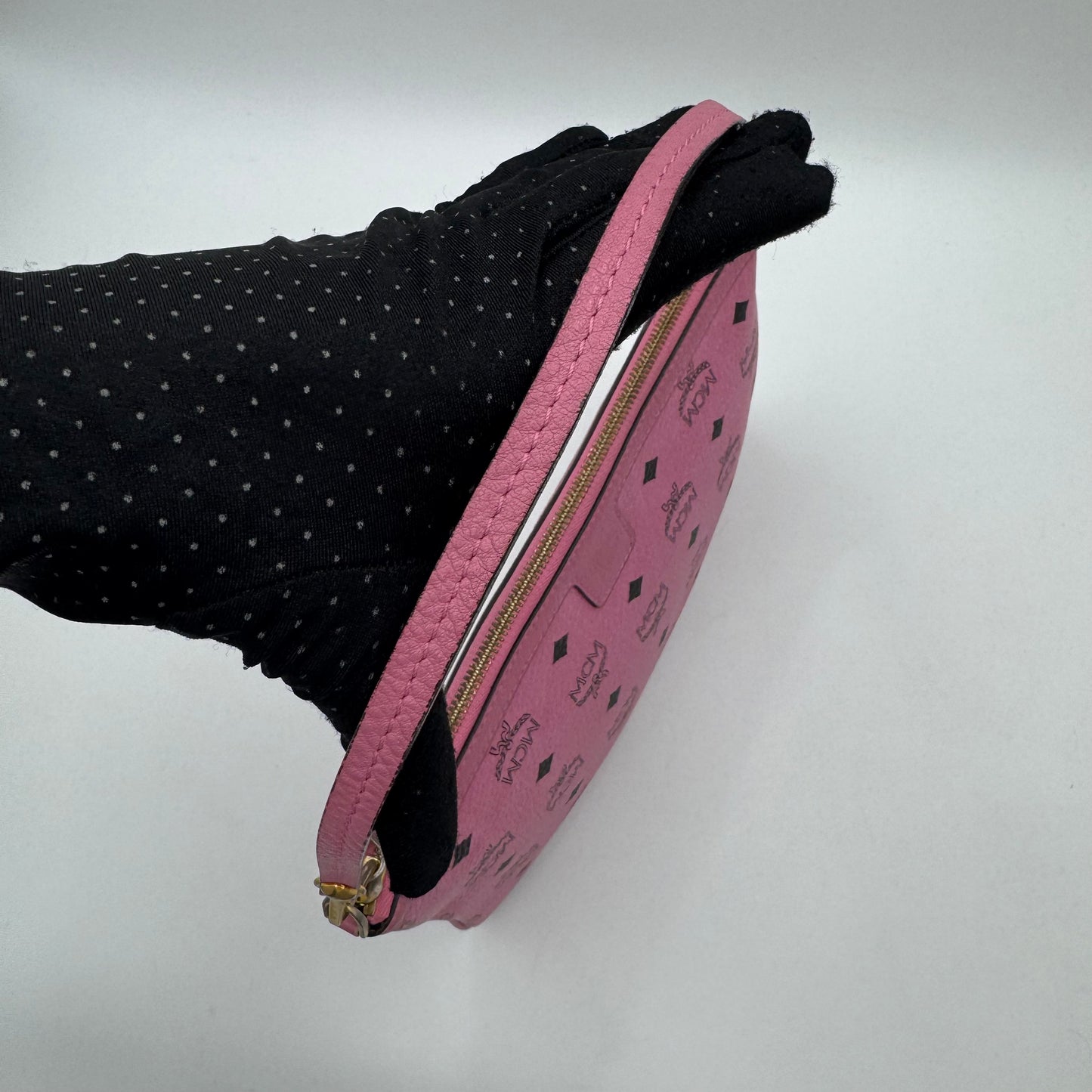 MCM Pink Visetos Pouch Shoulder Bag