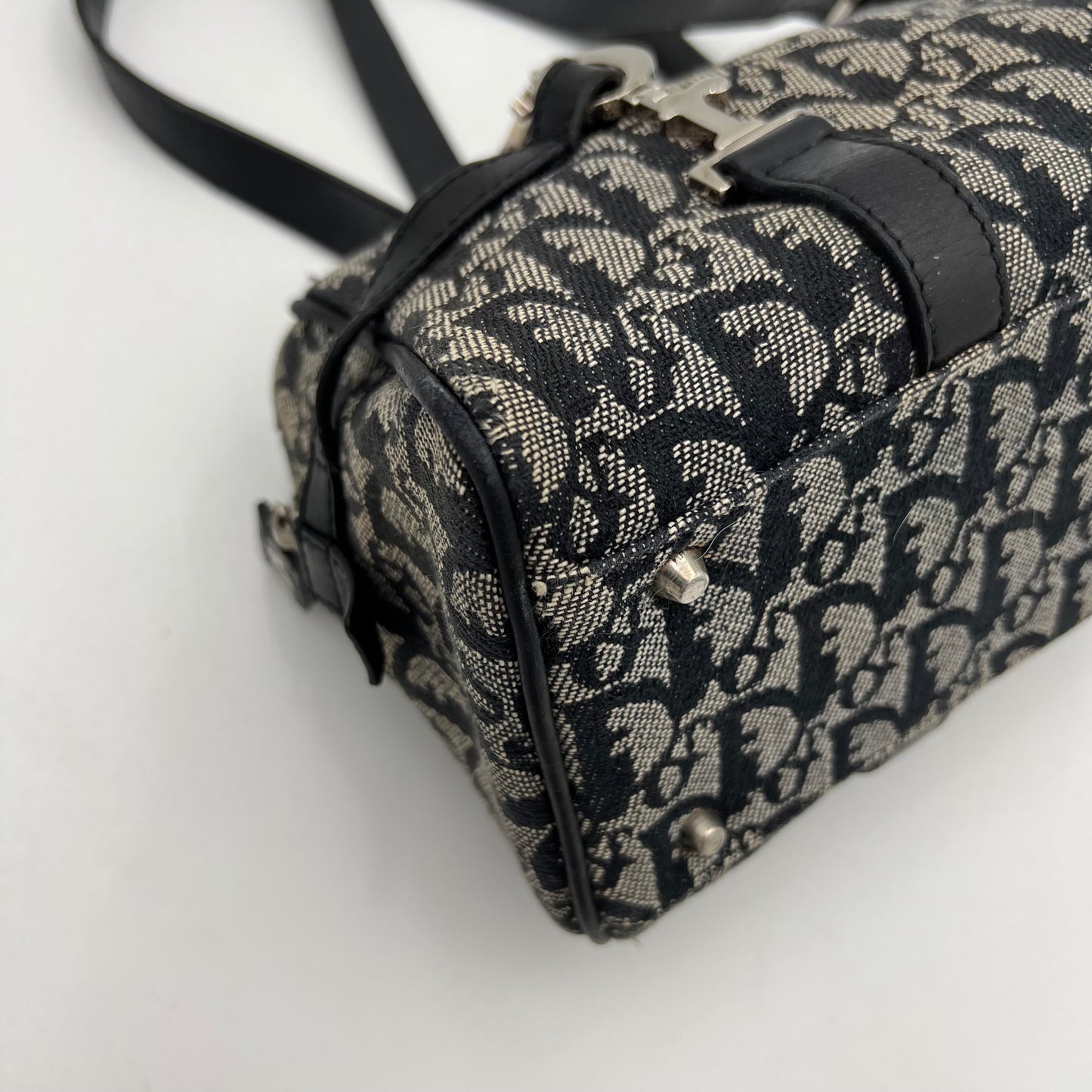 Christian Dior Black Oblique Canvas Spellout D Charm Boston