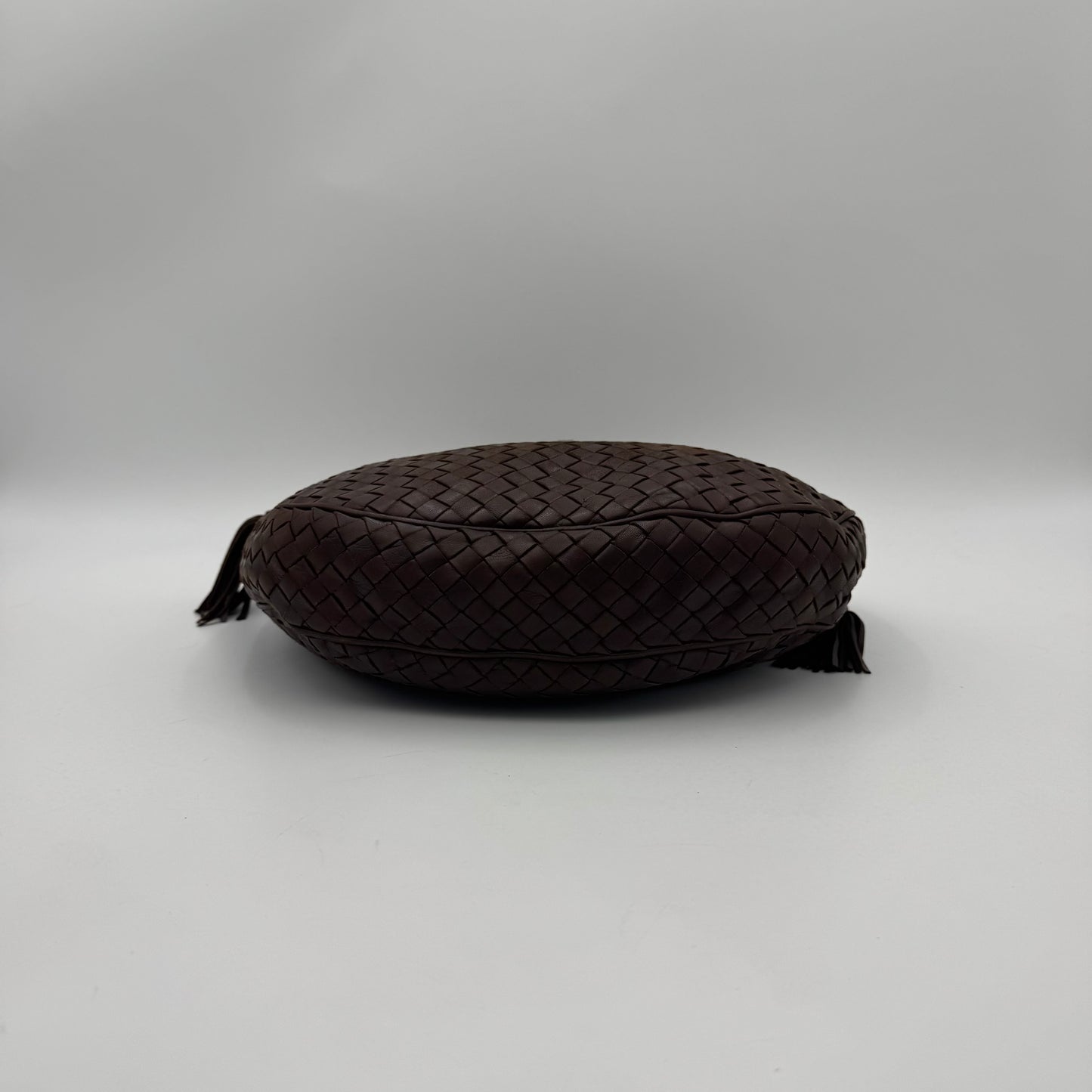 Bottega Veneta Brown Intrecciato Nappa Half Moon Crossbody