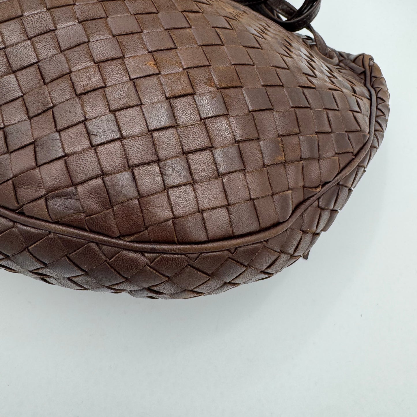 Bottega Veneta Brown Intrecciato Nappa Half Moon Crossbody