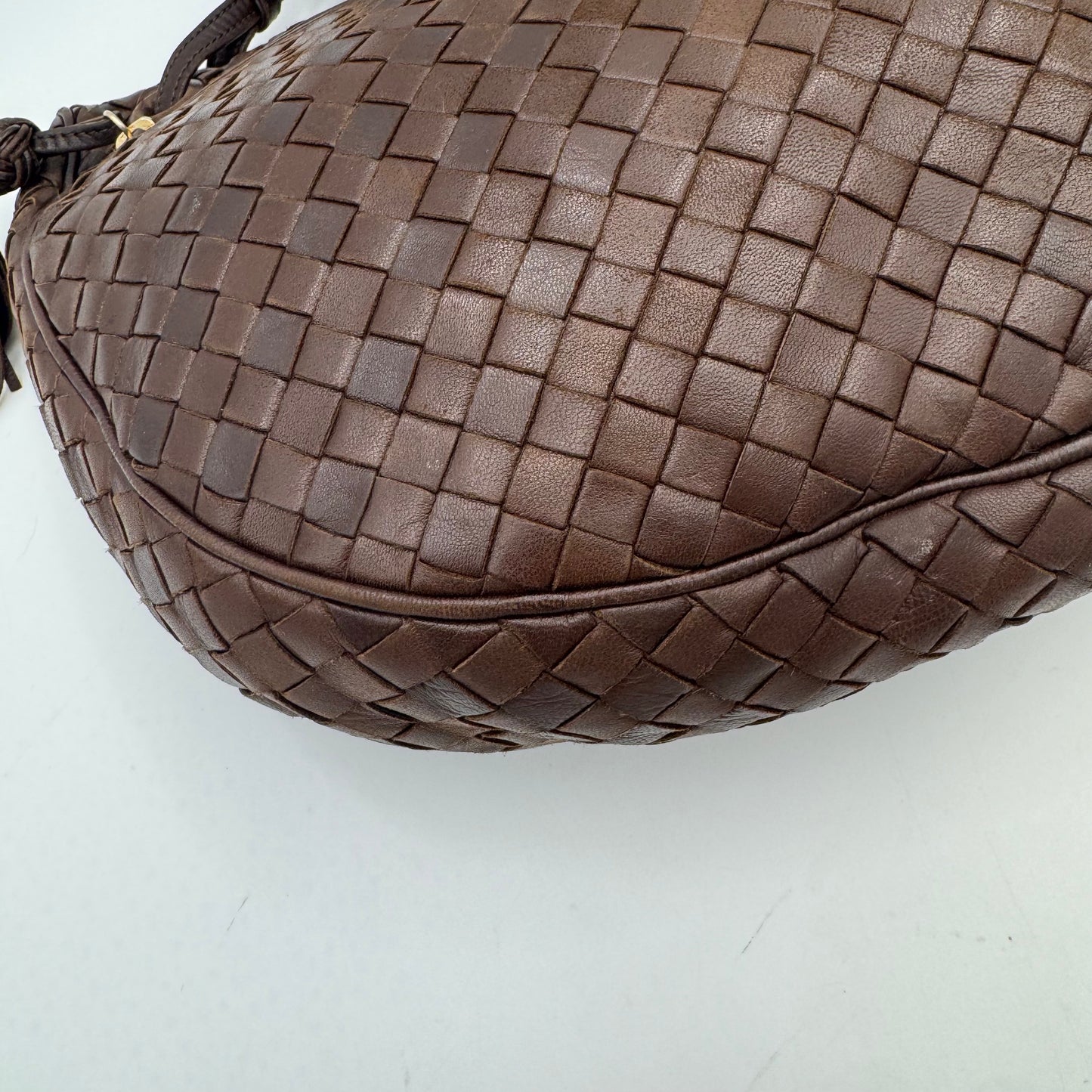 Bottega Veneta Brown Intrecciato Nappa Half Moon Crossbody