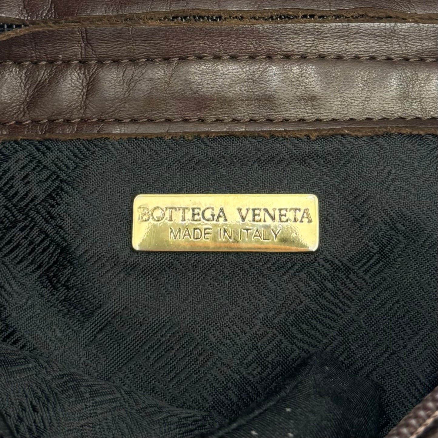 Bottega Veneta Brown Intrecciato Nappa Half Moon Crossbody