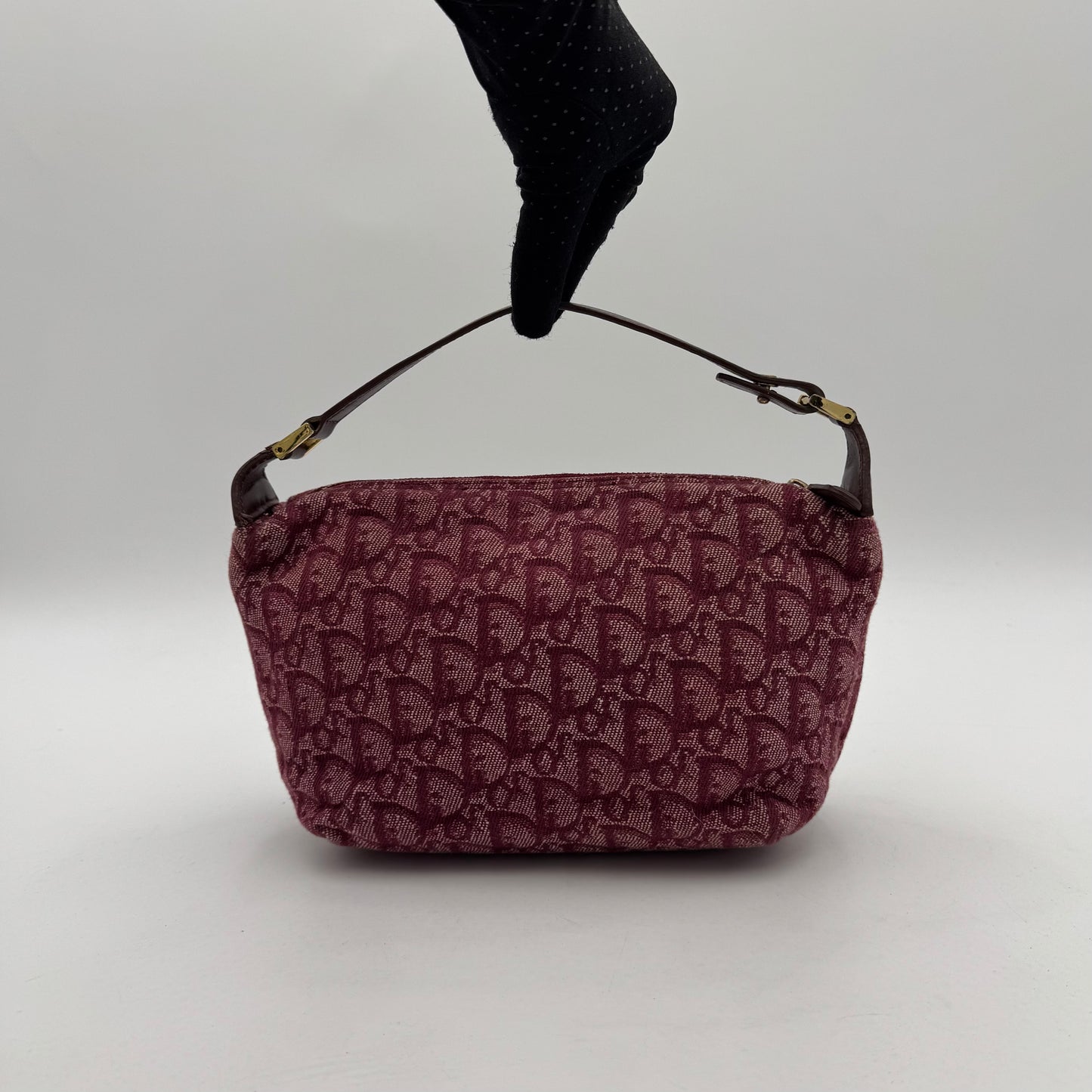 Christian Dior Burgundy Oblique Canvas Mini Handbag