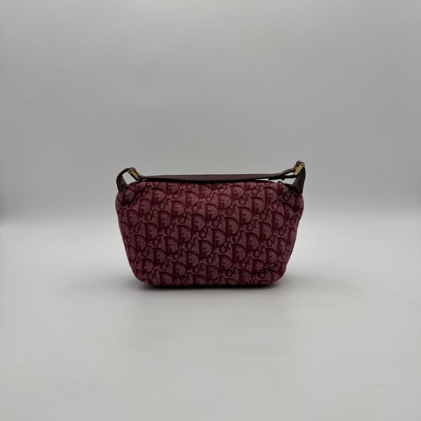Christian Dior Burgundy Oblique Canvas Mini Handbag