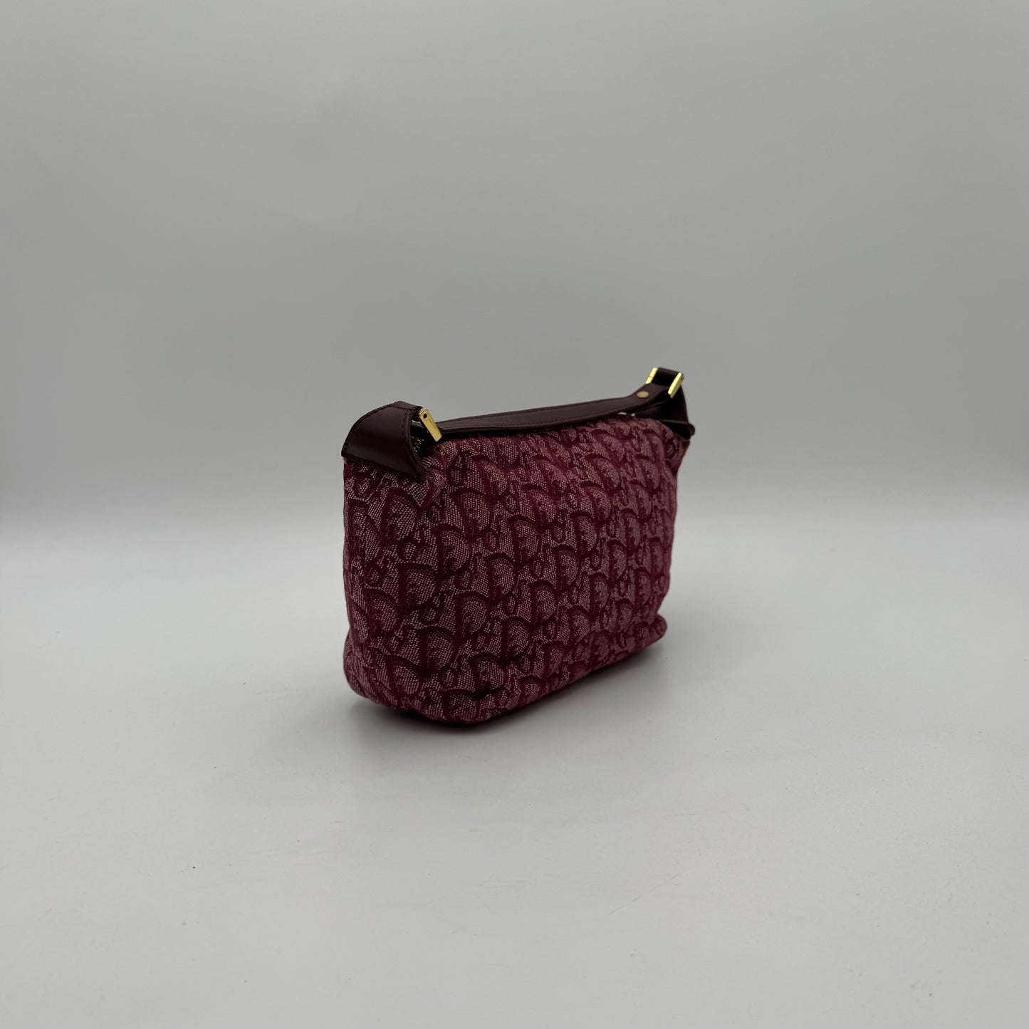 Christian Dior Burgundy Oblique Canvas Mini Handbag
