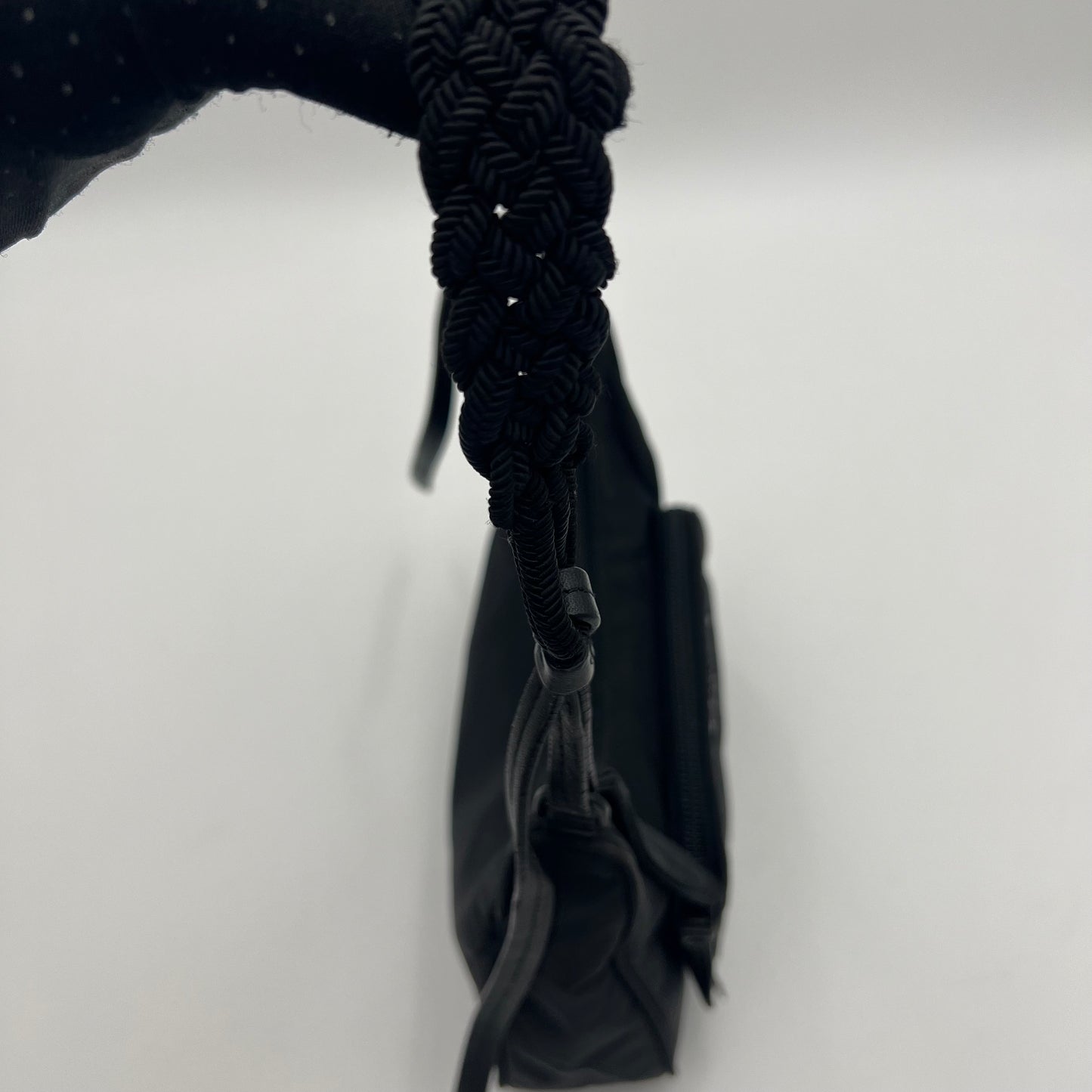 Prada Black Nylon Re-Edition Braided Strap Hobo Bag