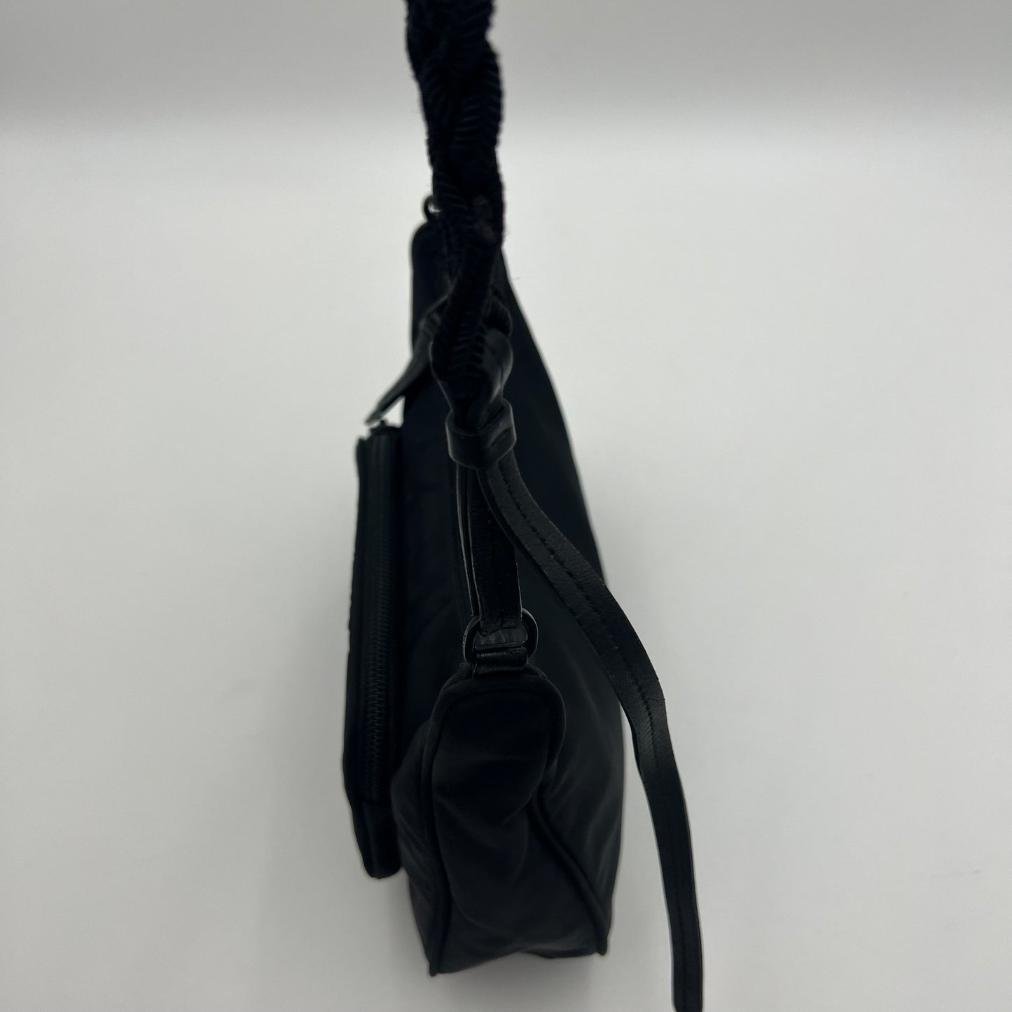 Prada Black Nylon Re-Edition Braided Strap Hobo Bag