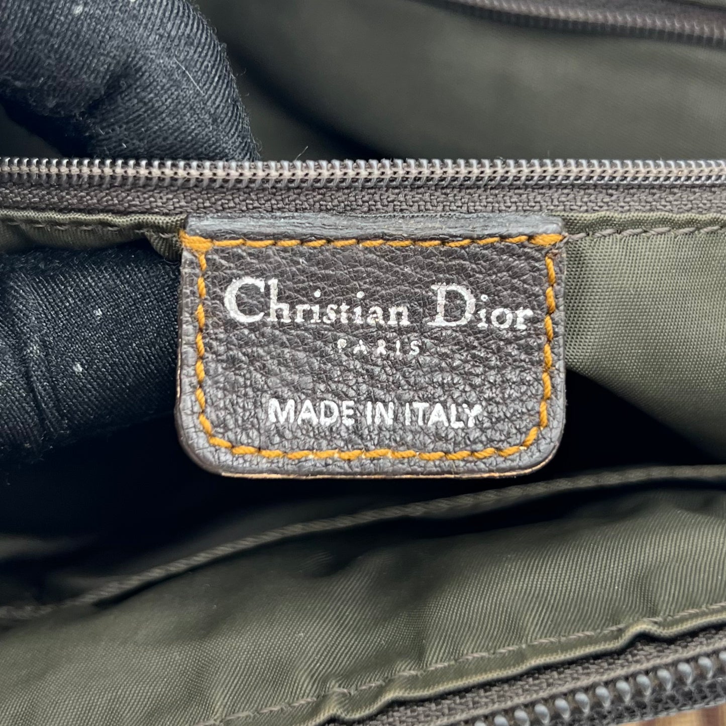Christian Dior Brown Trotter Canvas and Leather CD Logo Bowler Handbag